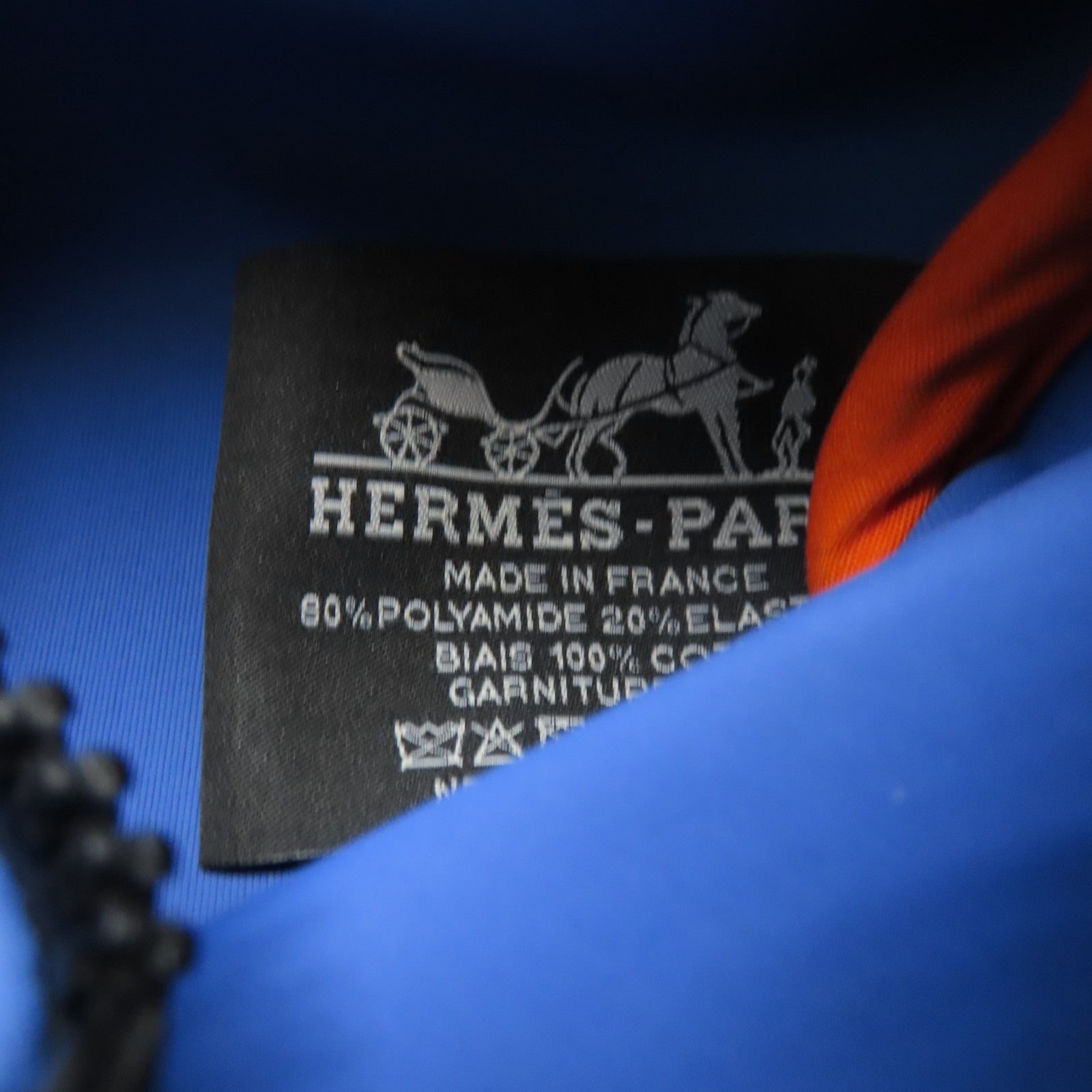 HERMES 聚酯纖維Neobain Pouch銀扣手拿包藍色