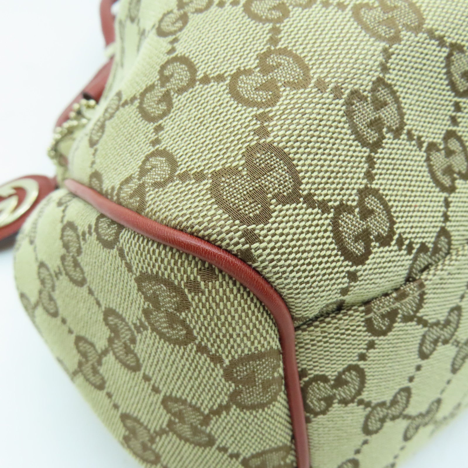 GUCCI PVC Hand Bag金扣手挽袋啡色