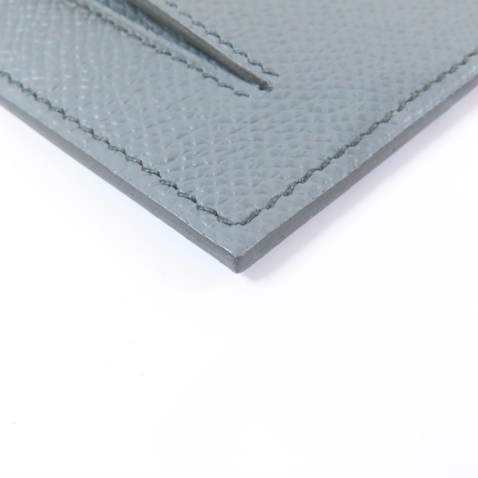 HERMES Veau Epsom皮革Kelly Pocket Compact金扣錢包灰色