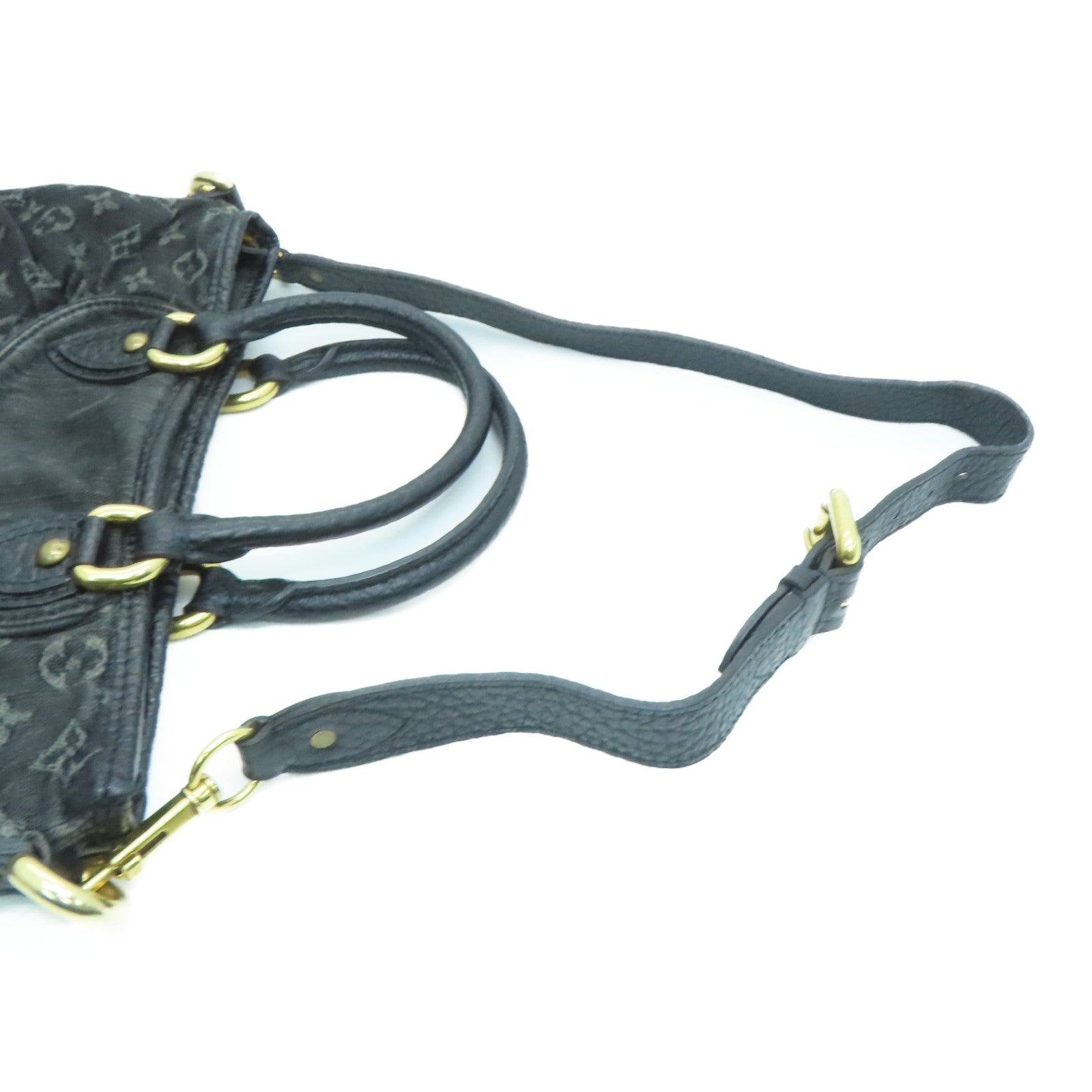 LOUIS VUITTON 【激減優惠】Monogram Denim Neo Cabby MM金扣手挽肩背兩用袋黑色