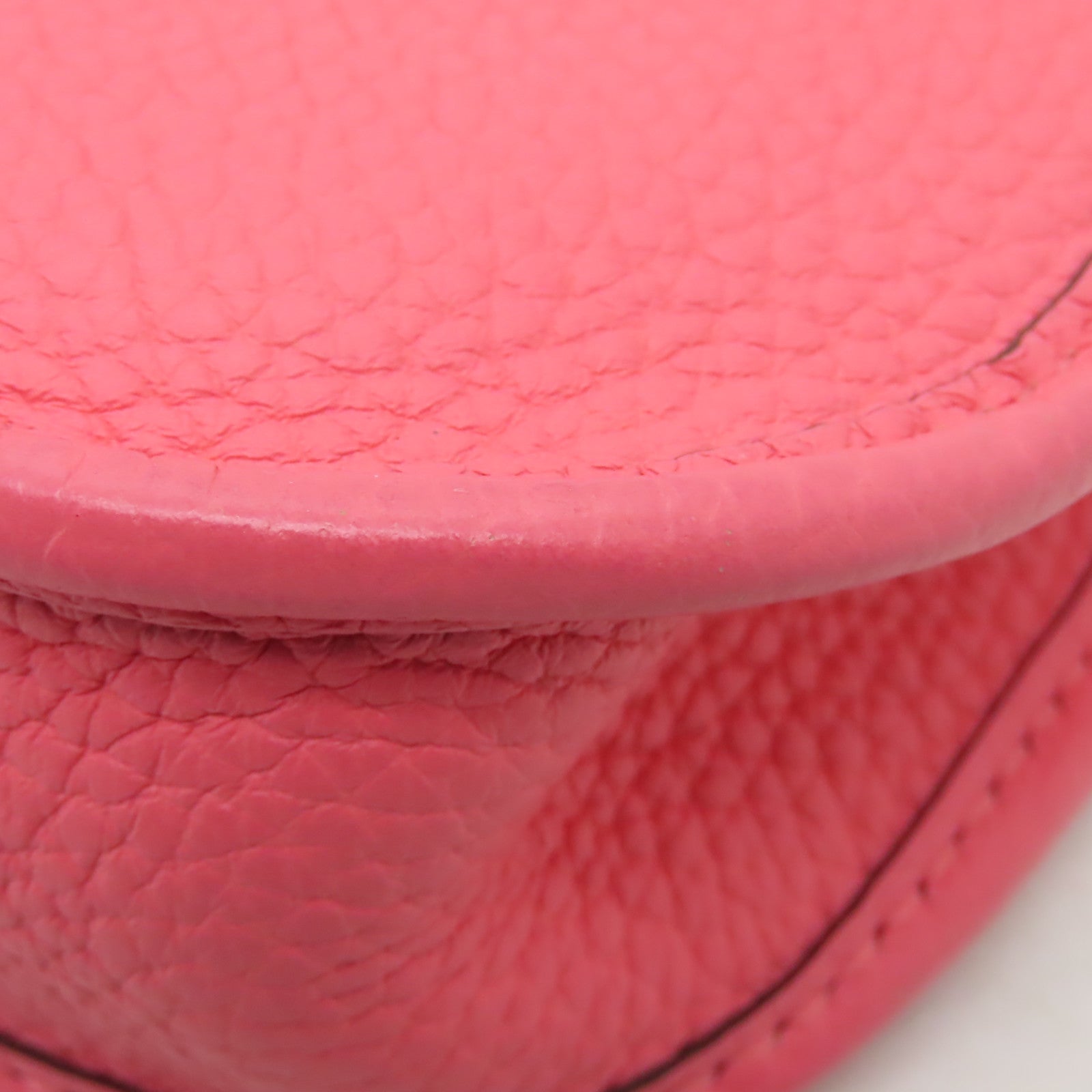 HERMES Clemence皮革Evelyne TPM銀扣肩背袋Rose Azalee杜鵑粉色