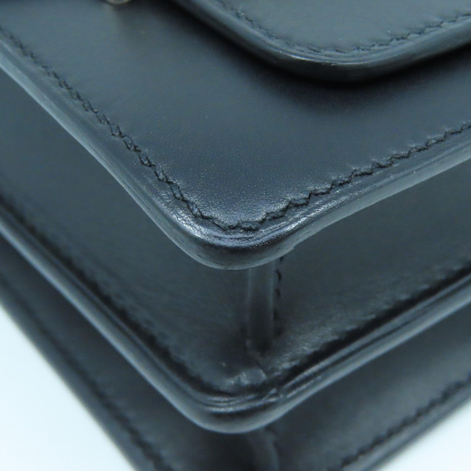 HERMES Swift皮革Mini Roulis銀扣肩背袋黑色
