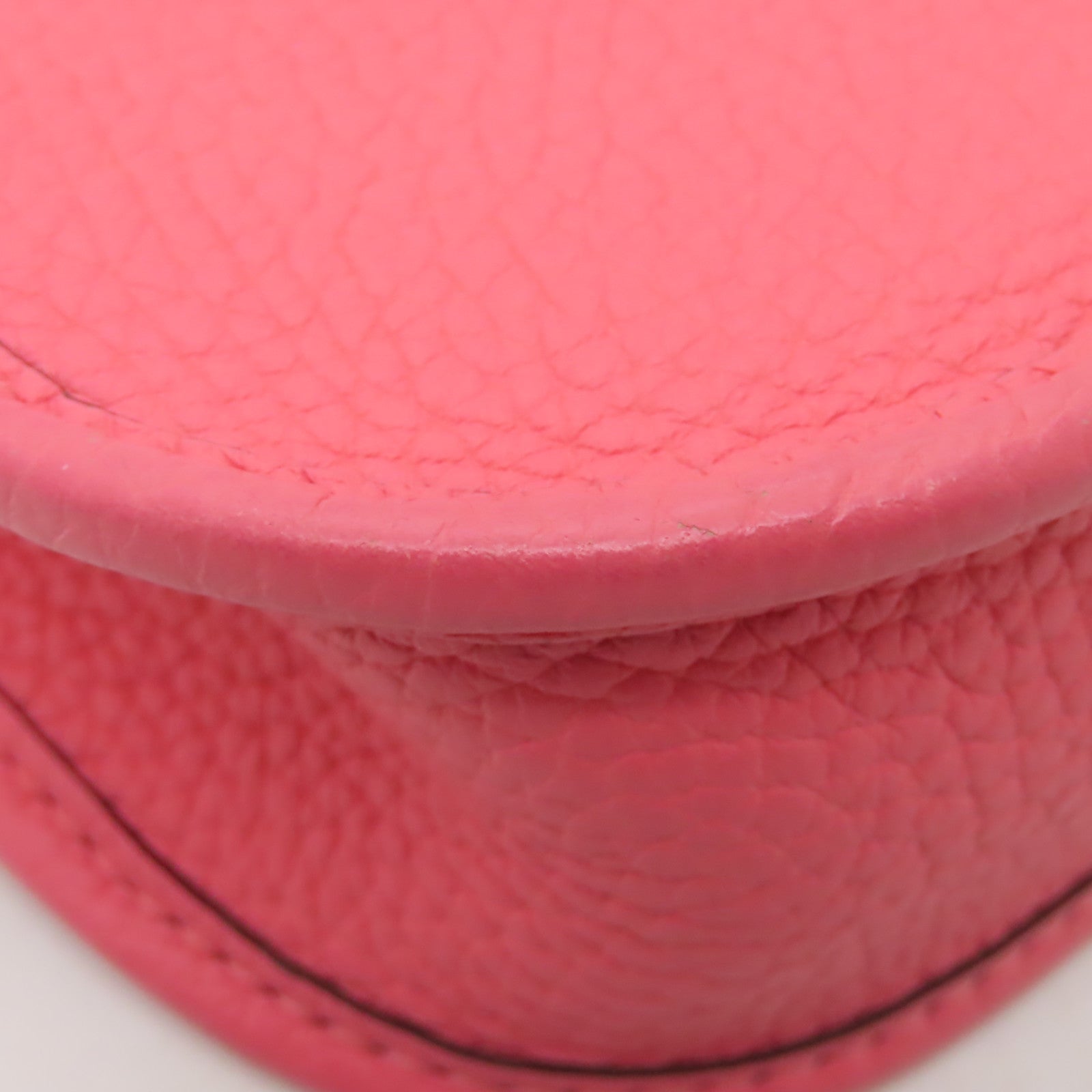 HERMES Clemence皮革Evelyne TPM銀扣肩背袋Rose Azalee杜鵑粉色
