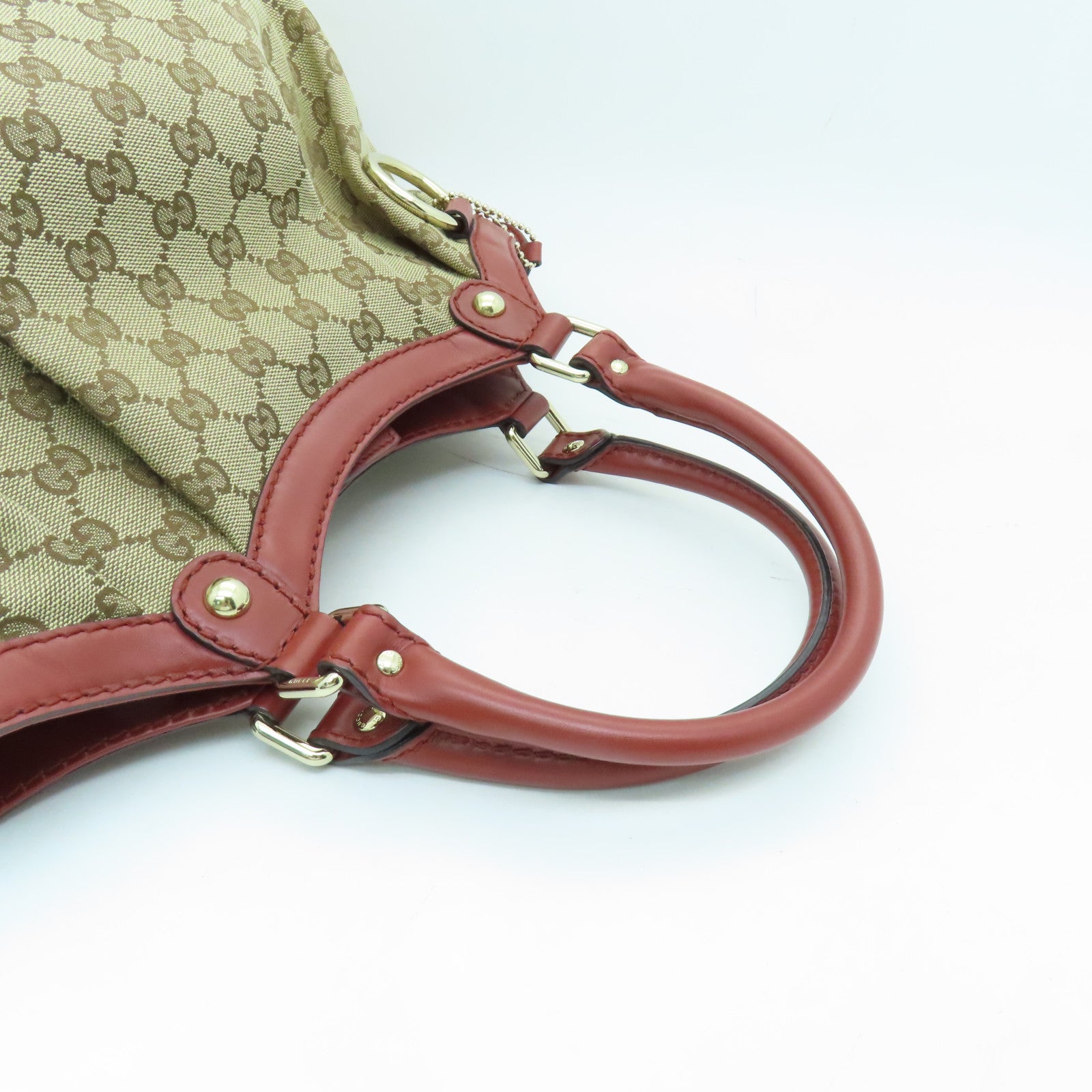 GUCCI PVC Hand Bag金扣手挽袋啡色