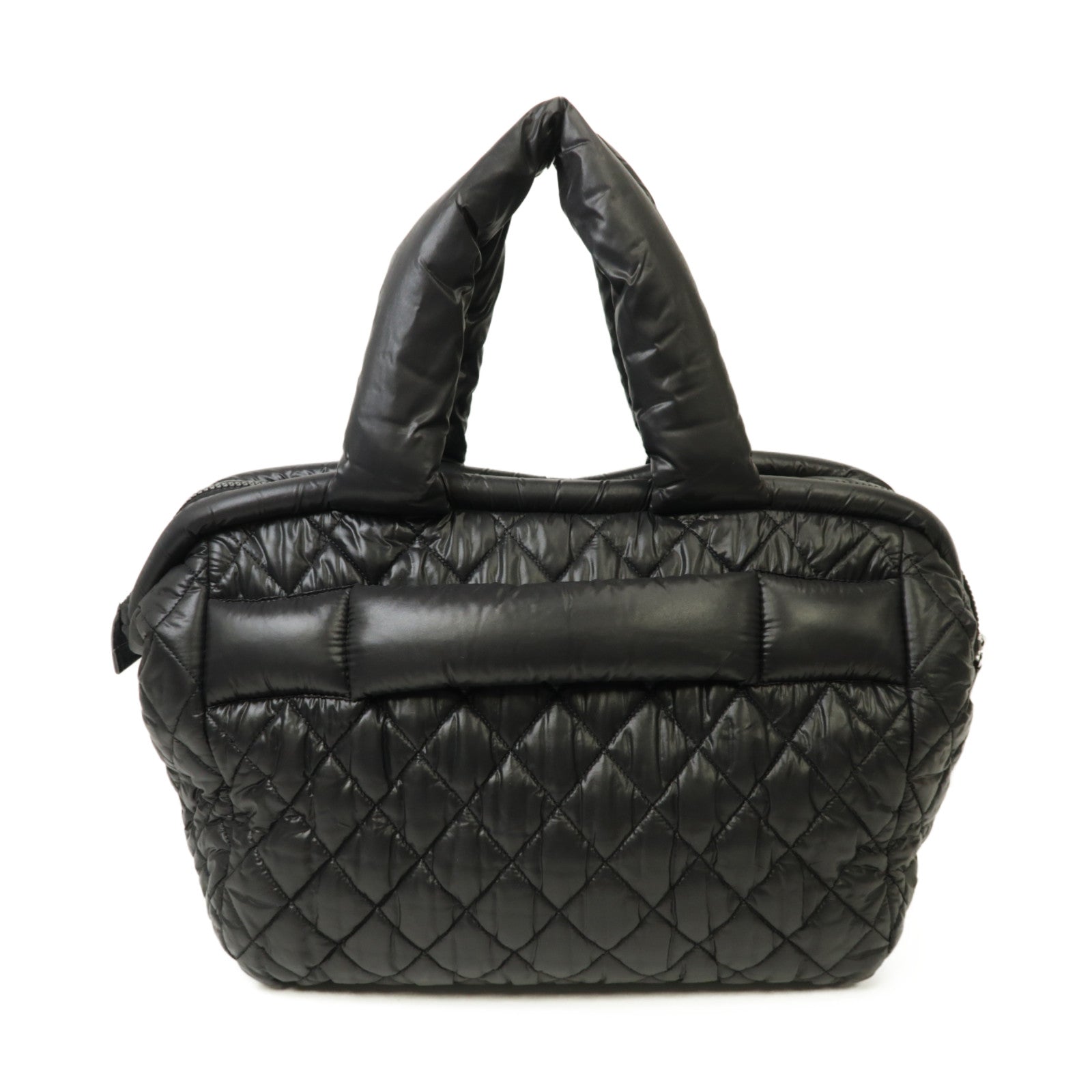 CHANEL 尼龍Coco Cocoon銀扣肩背袋黒色