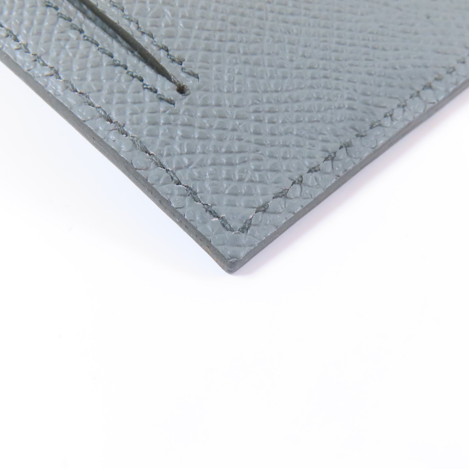 HERMES Veau Epsom皮革Kelly Pocket Compact金扣錢包灰色