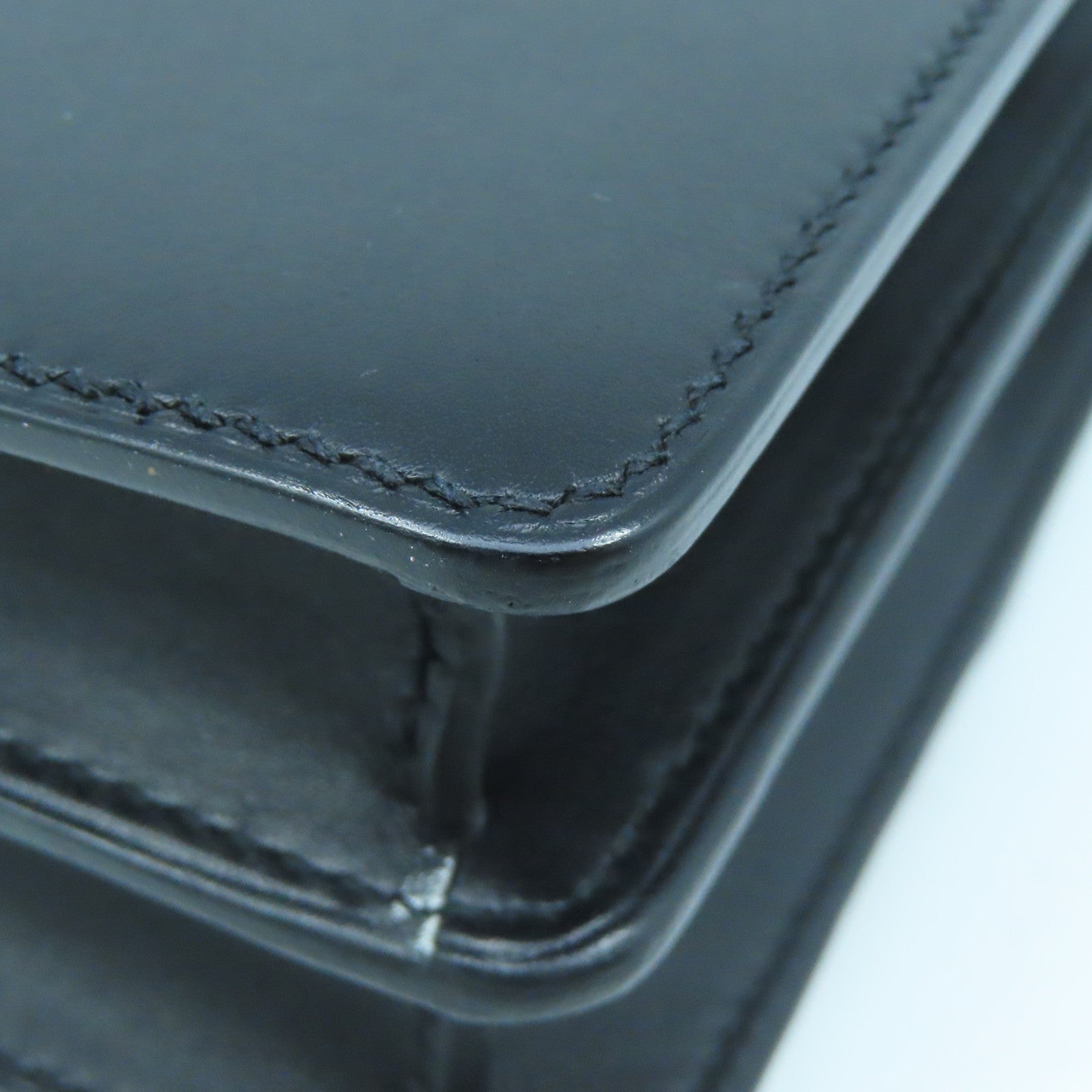 HERMES Swift皮革Mini Roulis銀扣肩背袋黑色