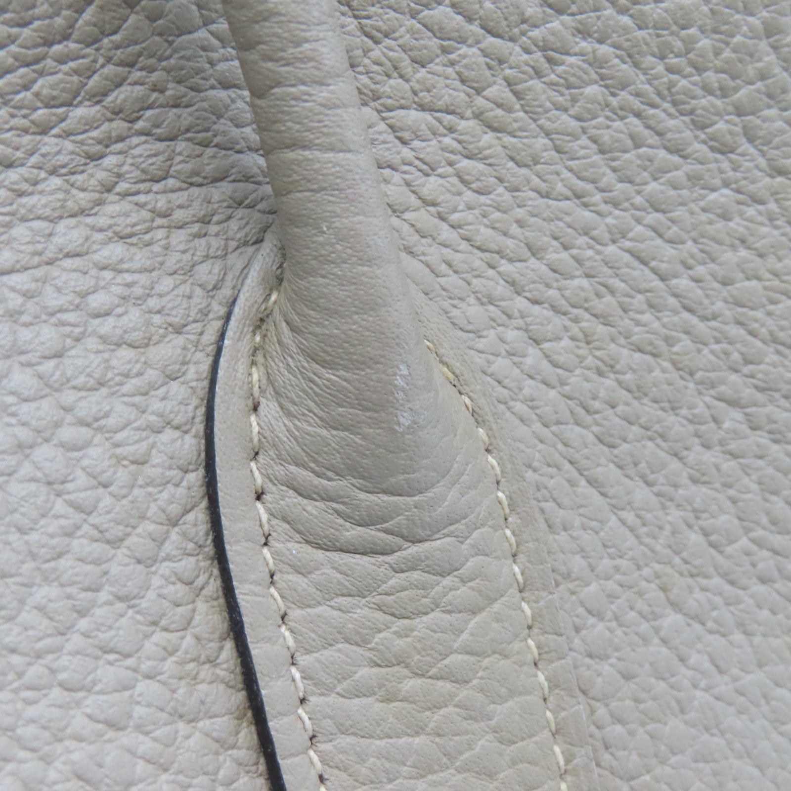 HERMES Clemence皮革Garden Party TPM銀扣手挽袋米色