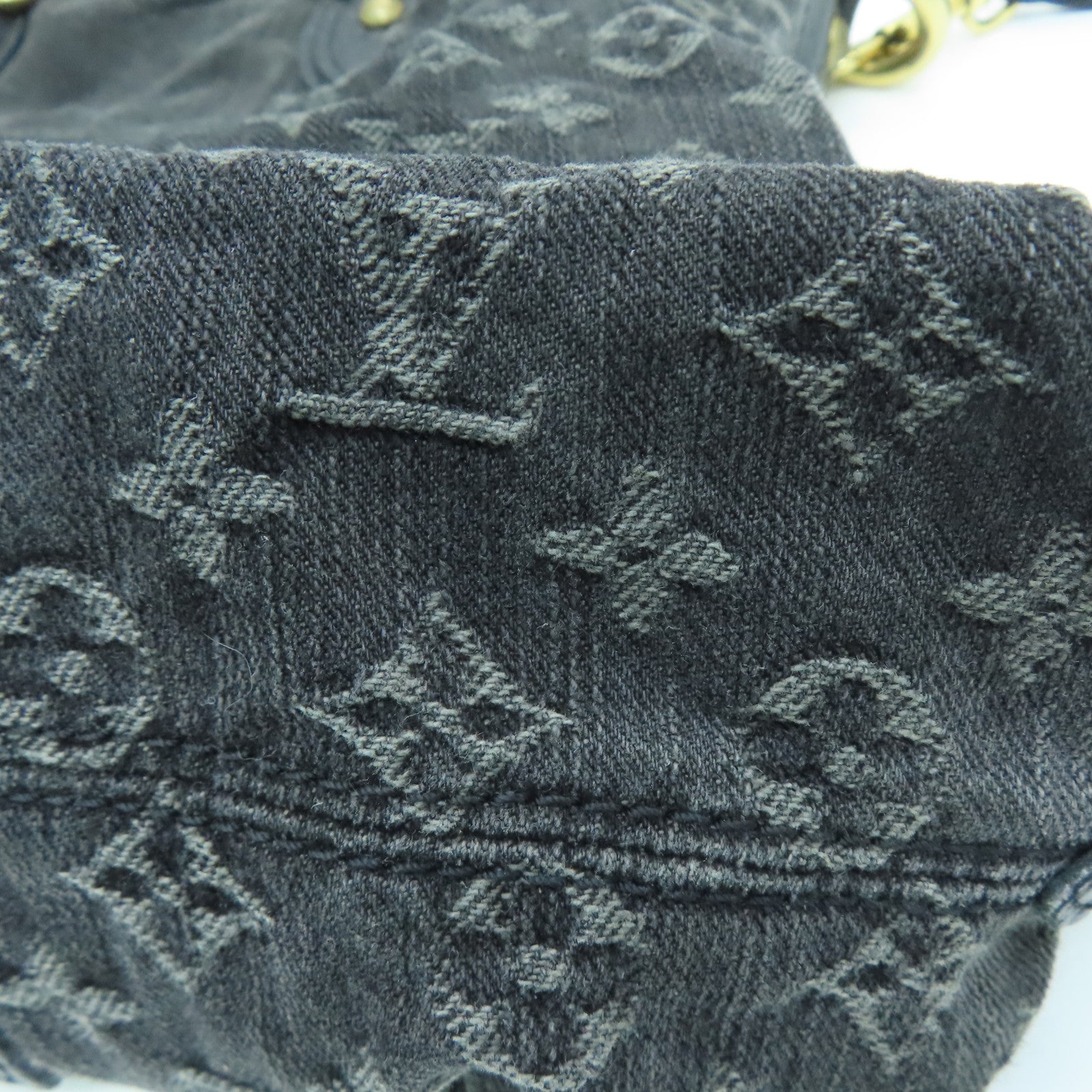 LOUIS VUITTON 【激減優惠】Monogram Denim Neo Cabby MM金扣手挽肩背兩用袋黑色