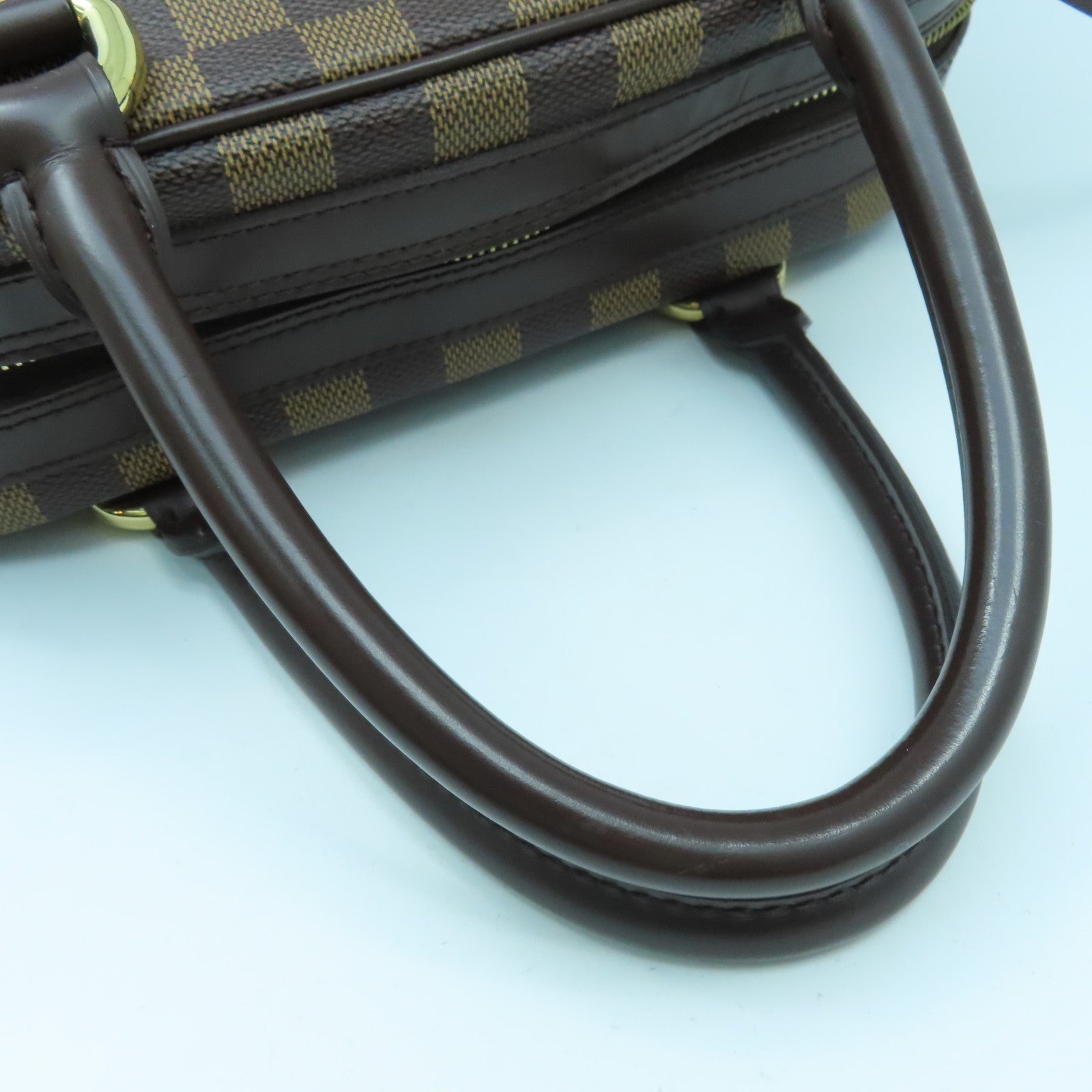 LOUIS VUITTON Damier Duomo金扣手挽袋啡色