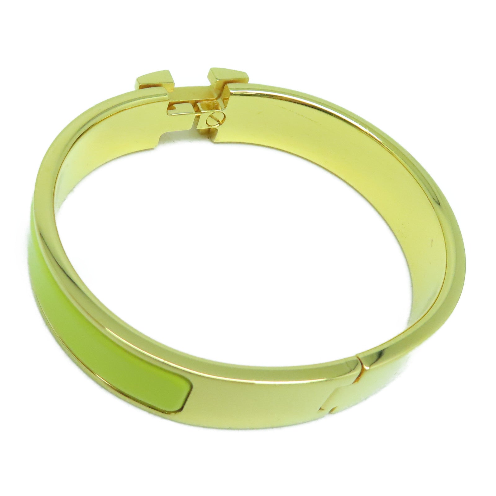 HERMES 金屬H Bangle金扣手鐲黃色