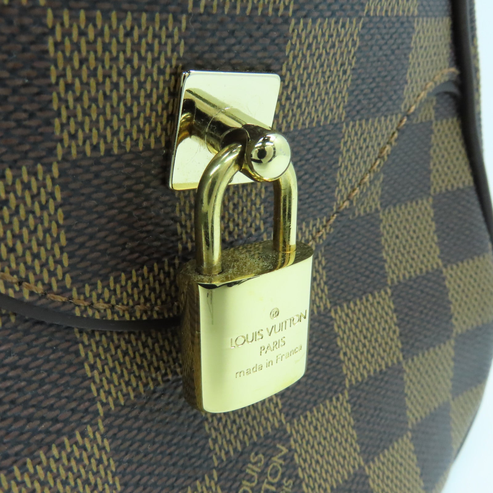 LOUIS VUITTON Damier Duomo金扣手挽袋啡色