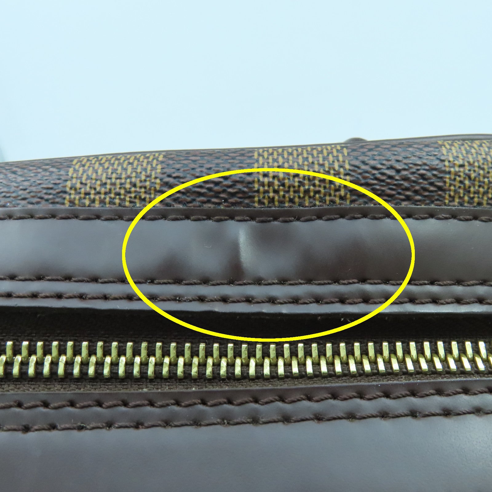 LOUIS VUITTON Damier Duomo金扣手挽袋啡色
