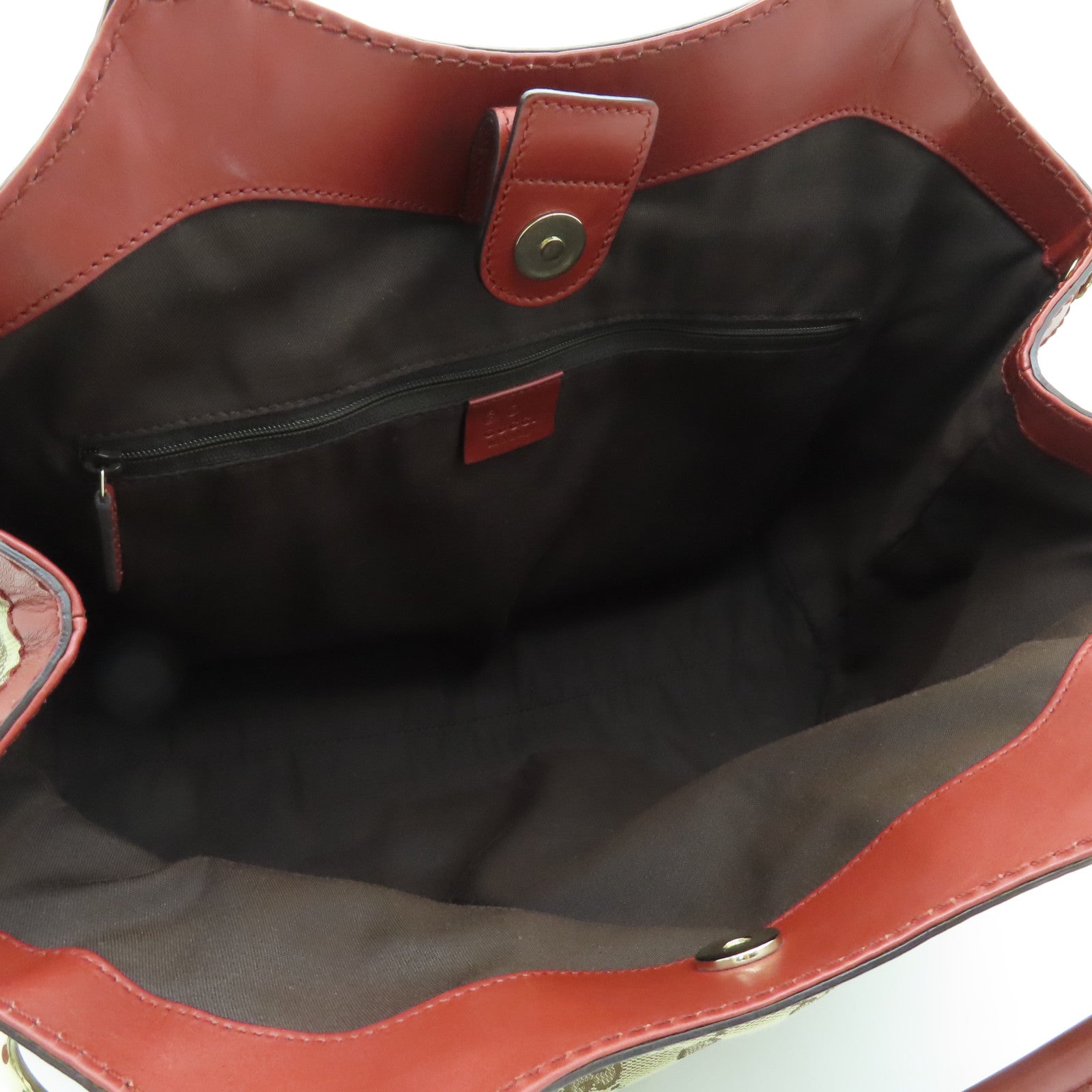 GUCCI PVC Hand Bag金扣手挽袋啡色
