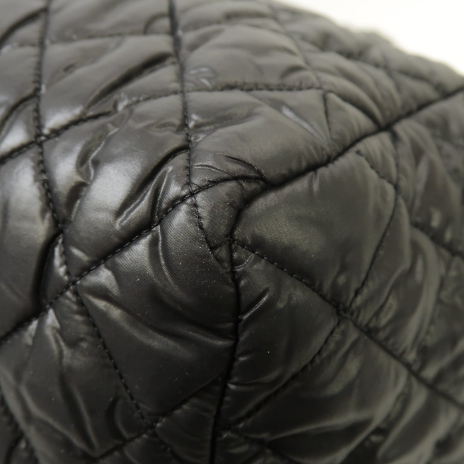 CHANEL 尼龍Coco Cocoon銀扣肩背袋黒色