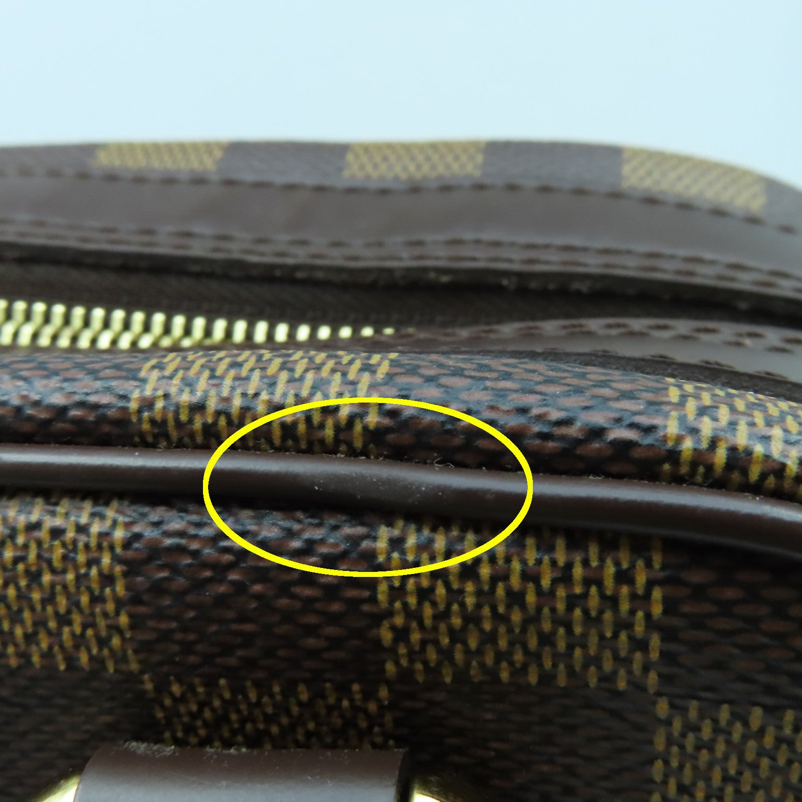 LOUIS VUITTON Damier Duomo金扣手挽袋啡色