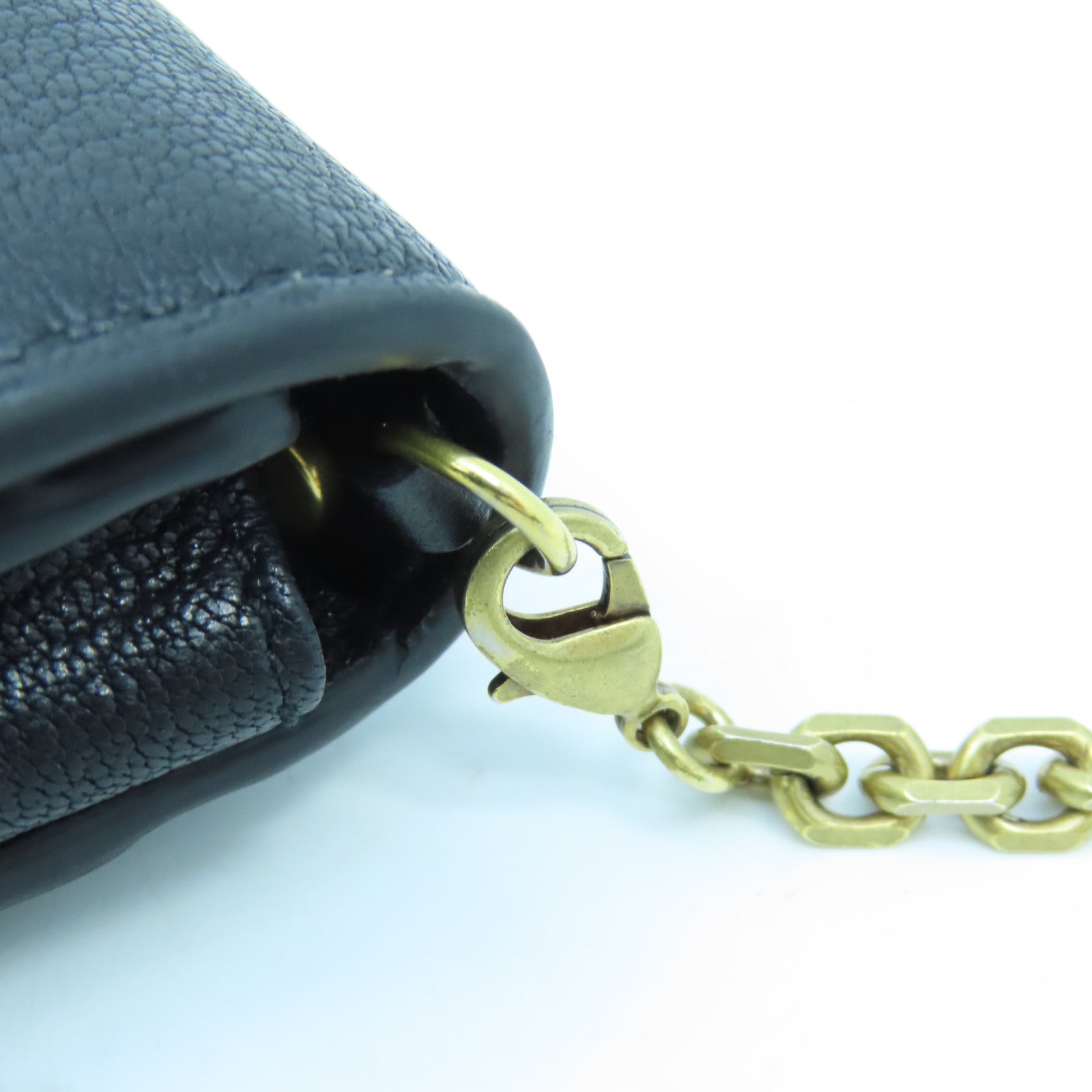 Dior Leather Saddle WOC Gold Buckle Chain Shoulder Bag Black