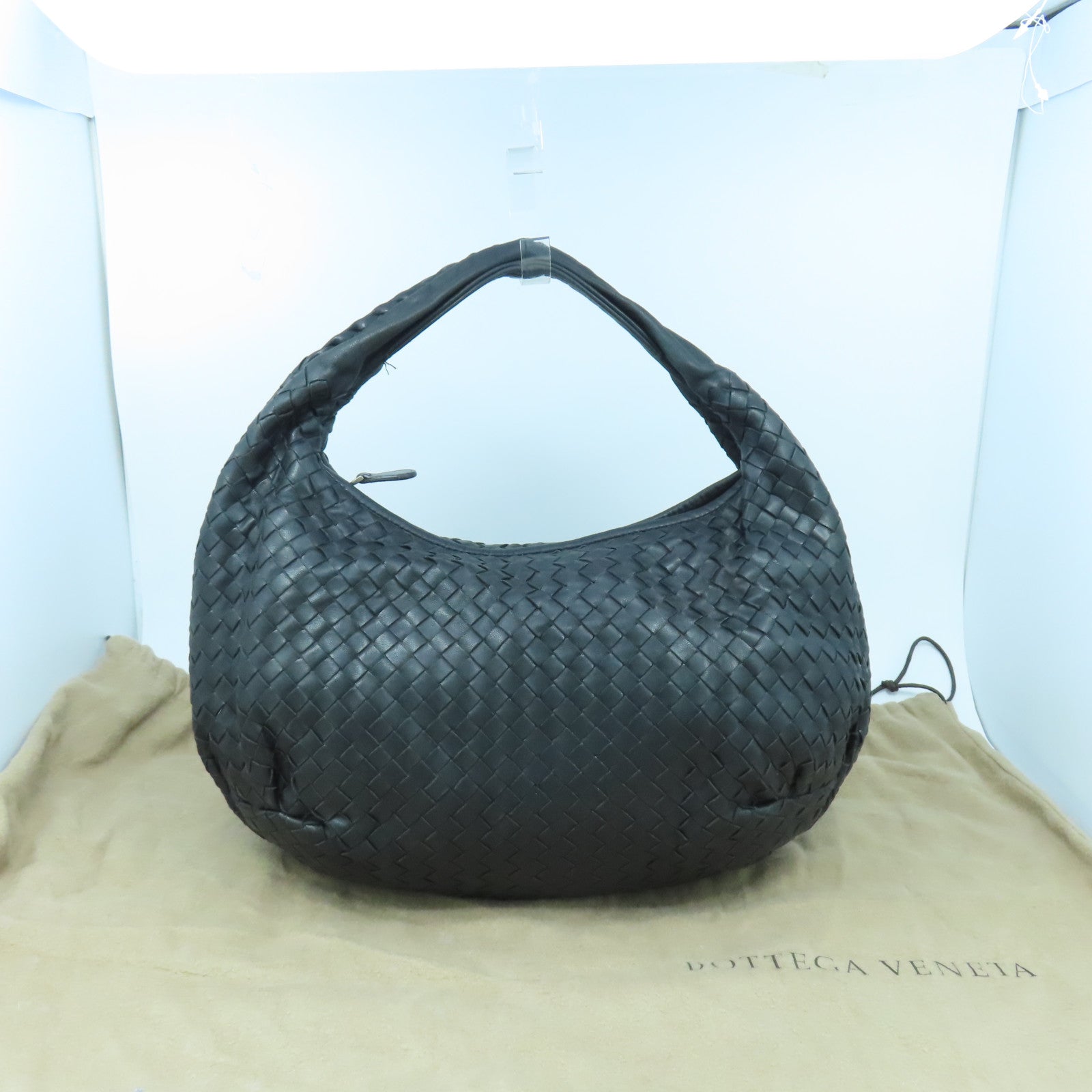 BOTTEGA VENETA Textured Leather Shoulder Bag Black