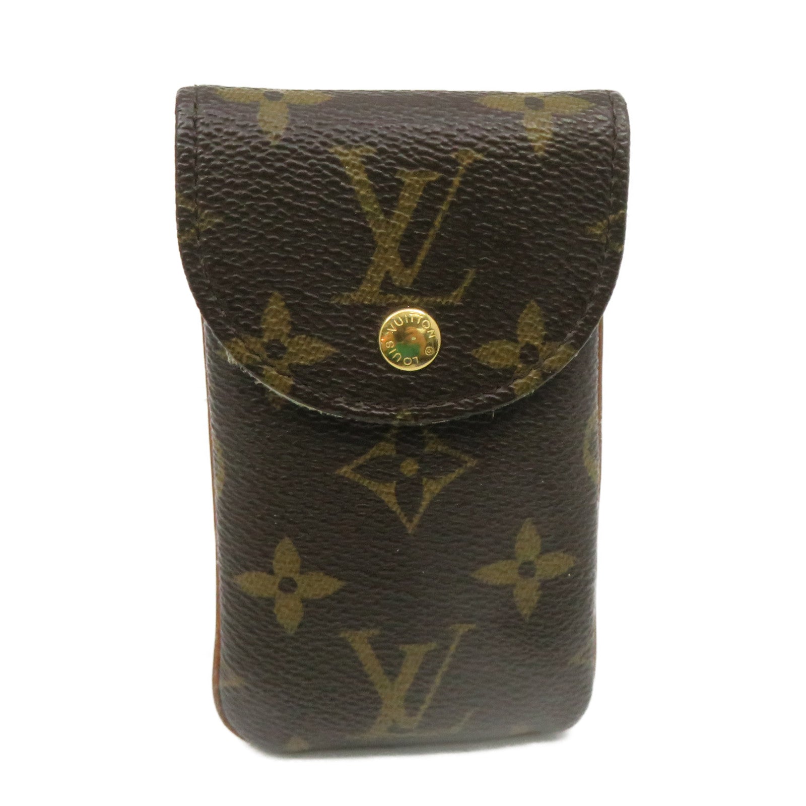 LOUIS VUITTON Monogram Etui Telephone MM Cellphone Case手机包啡色