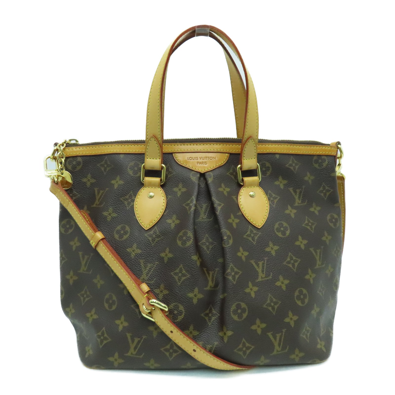 LOUIS VUITTON Monogram Palermo PM金扣手挽肩背兩用袋啡色