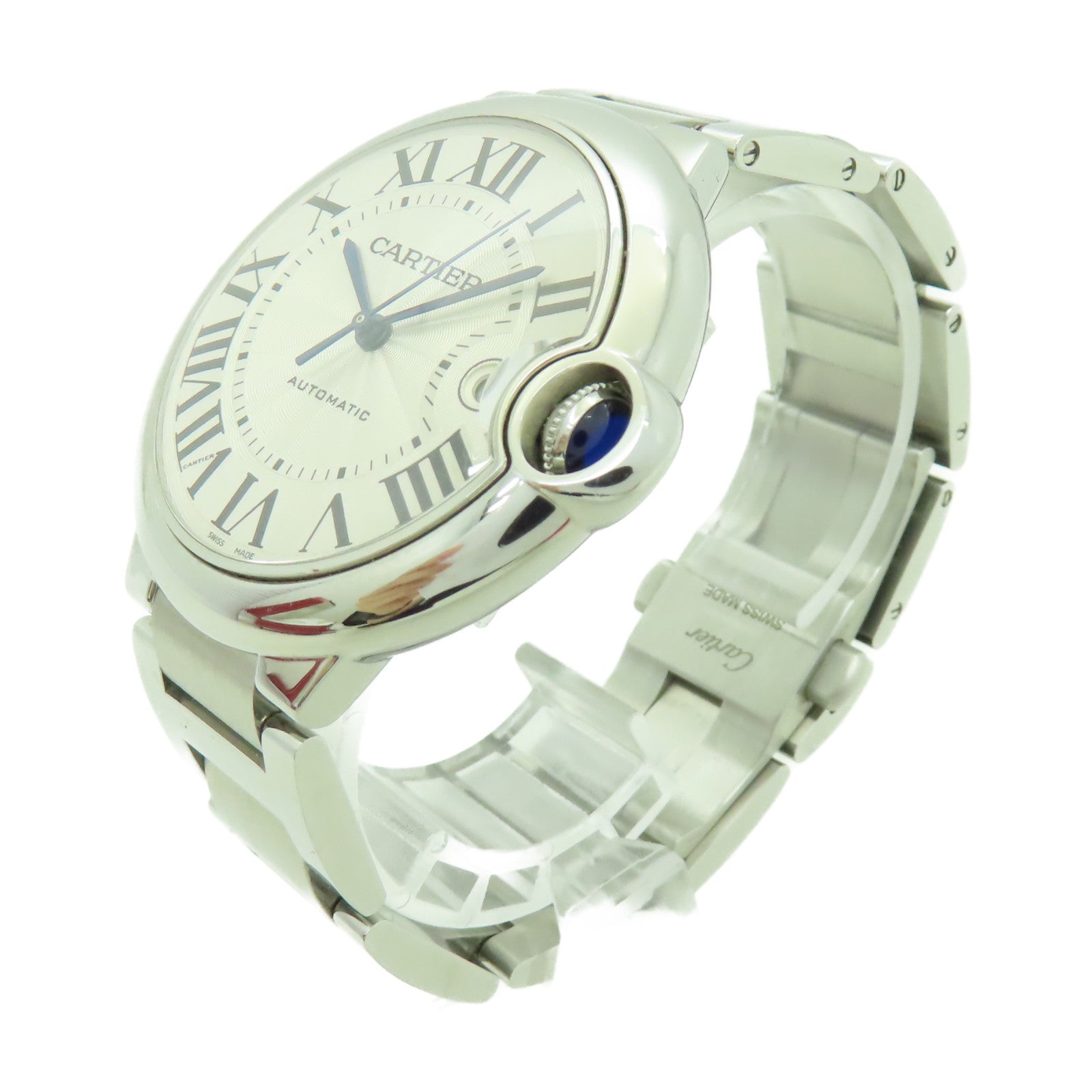 CARTIER Ballon Blue LM不鏽鋼手錶自動機芯白色