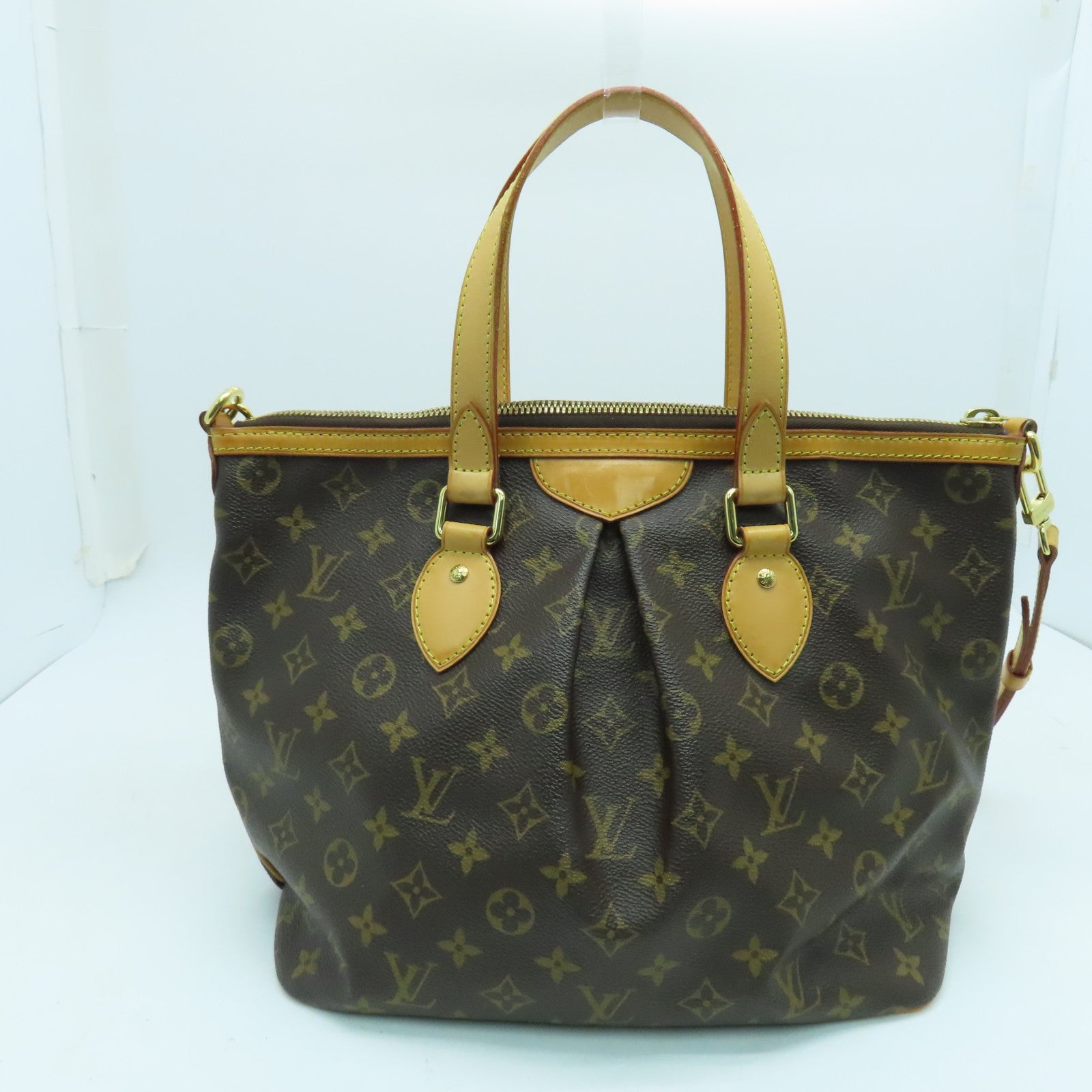 LOUIS VUITTON Monogram Palermo PM金扣手挽肩背兩用袋啡色