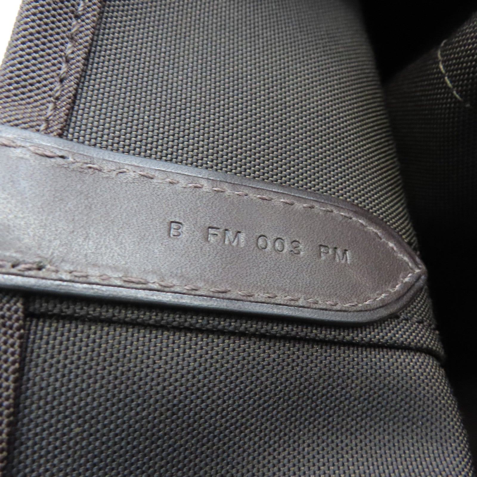 HERMES Canvas The Grooming Bag Silver Buckle Handle Shoulder Backpack Rough H/Chocolate