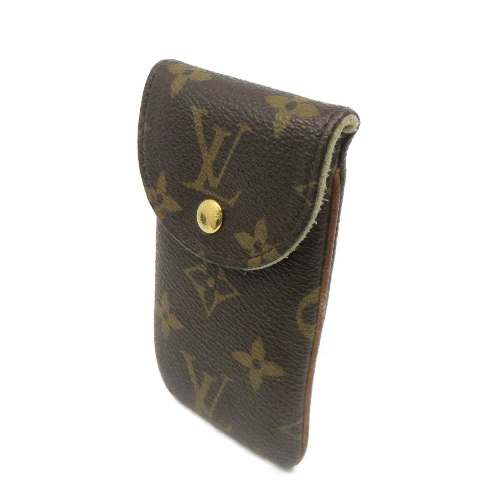 LOUIS VUITTON Monogram Etui Telephone MM Cellphone Case手机包啡色
