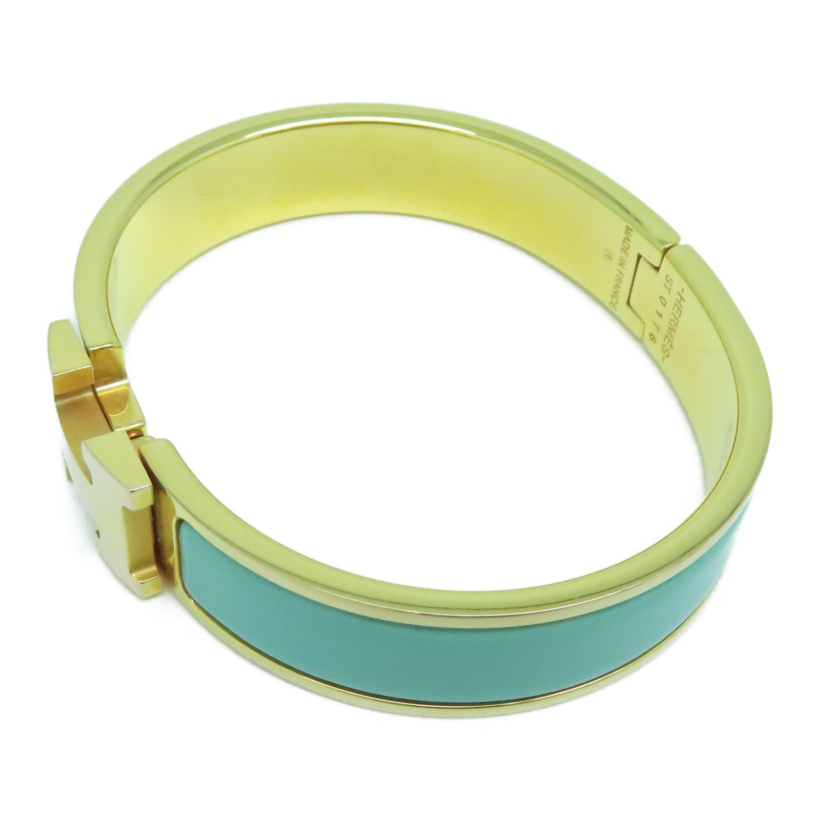 HERMES 金屬H Bangle金扣手鐲藍色
