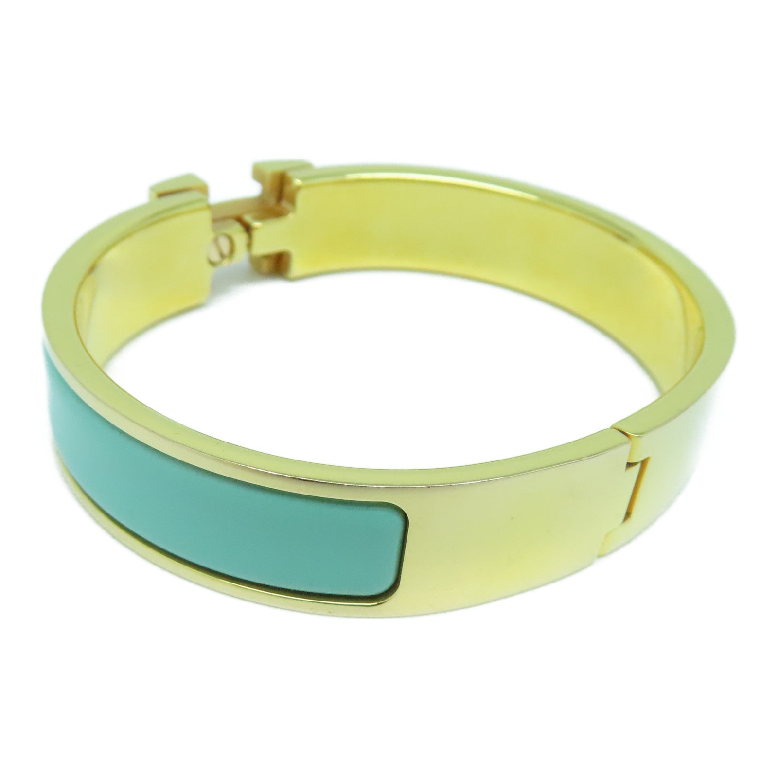 HERMES 金屬H Bangle金扣手鐲藍色