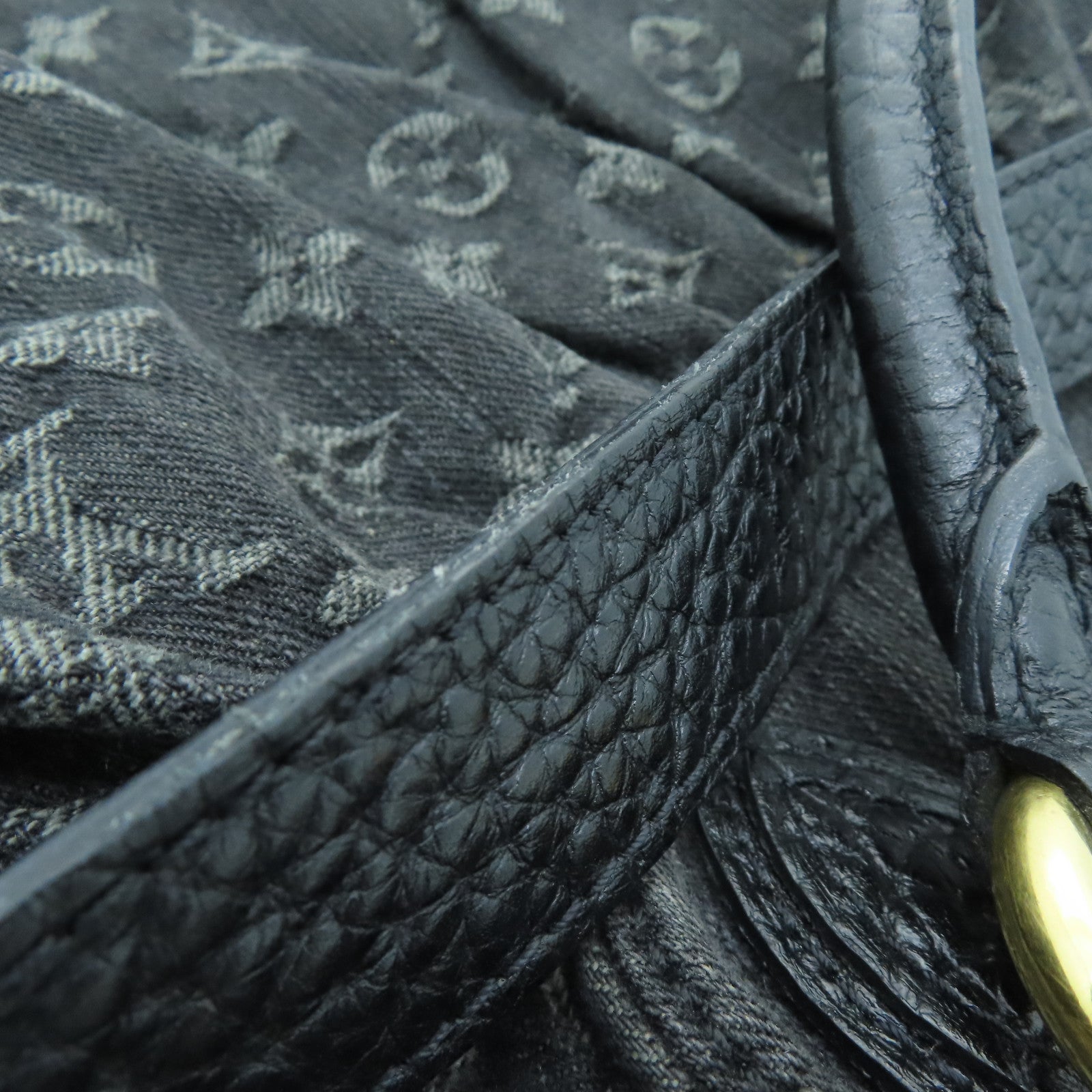 LOUIS VUITTON 【激減優惠】Monogram Denim Neo Cabby MM金扣手挽肩背兩用袋黑色