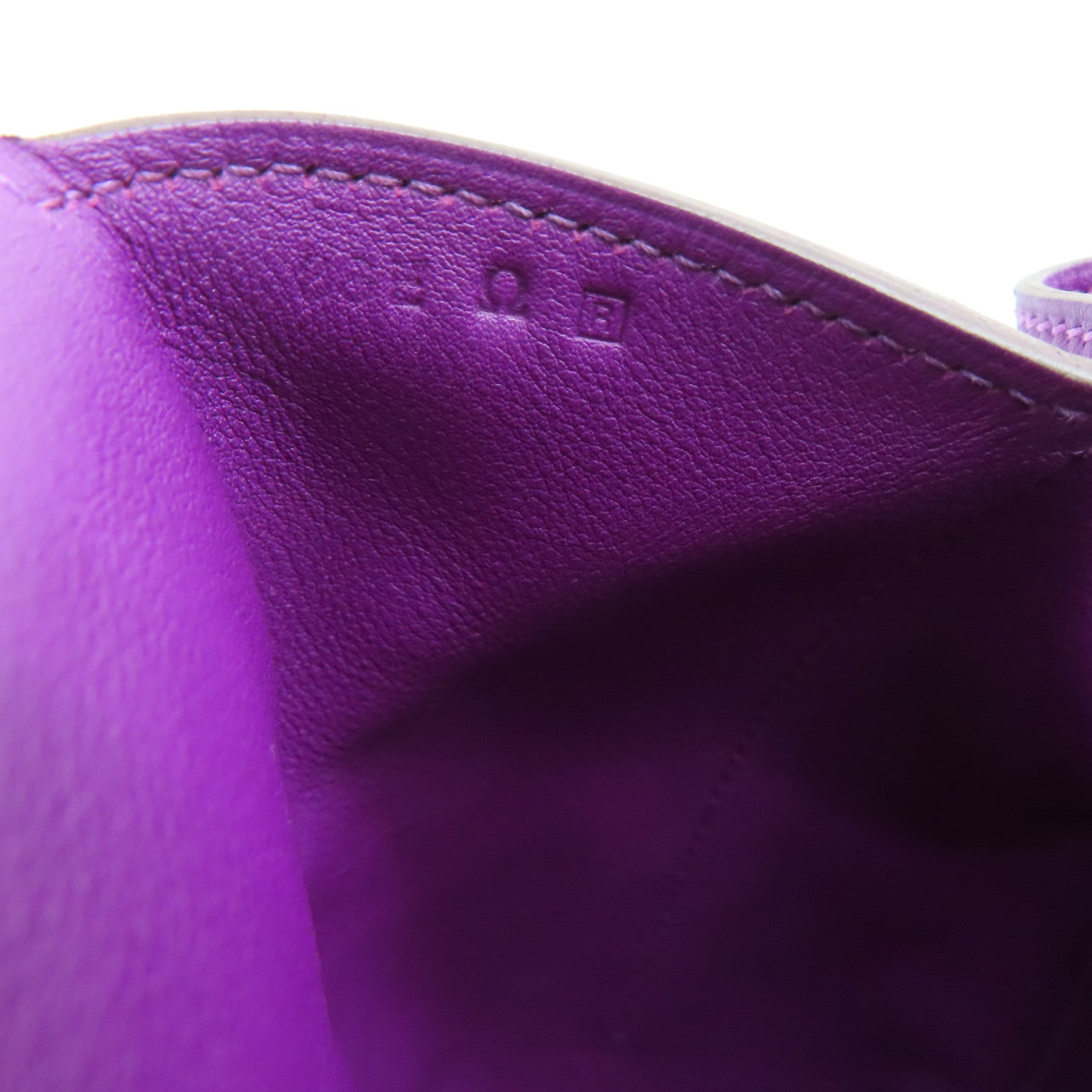 HERMES Swift Leather Toolbox 20 Silver Buckle Handle Shoulder Bag Sea Anemone Purple