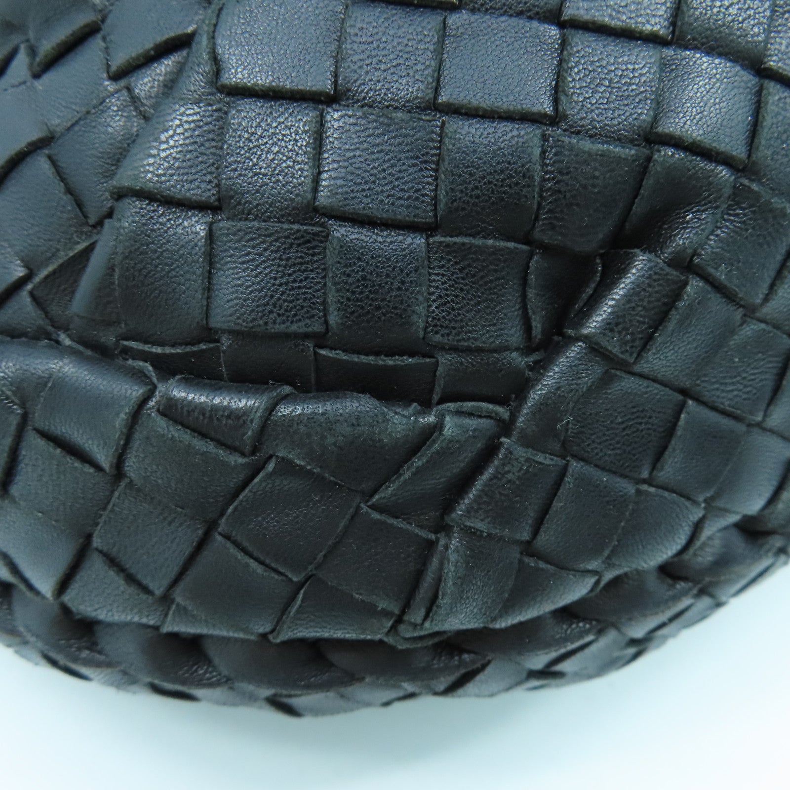 BOTTEGA VENETA Textured Leather Shoulder Bag Black