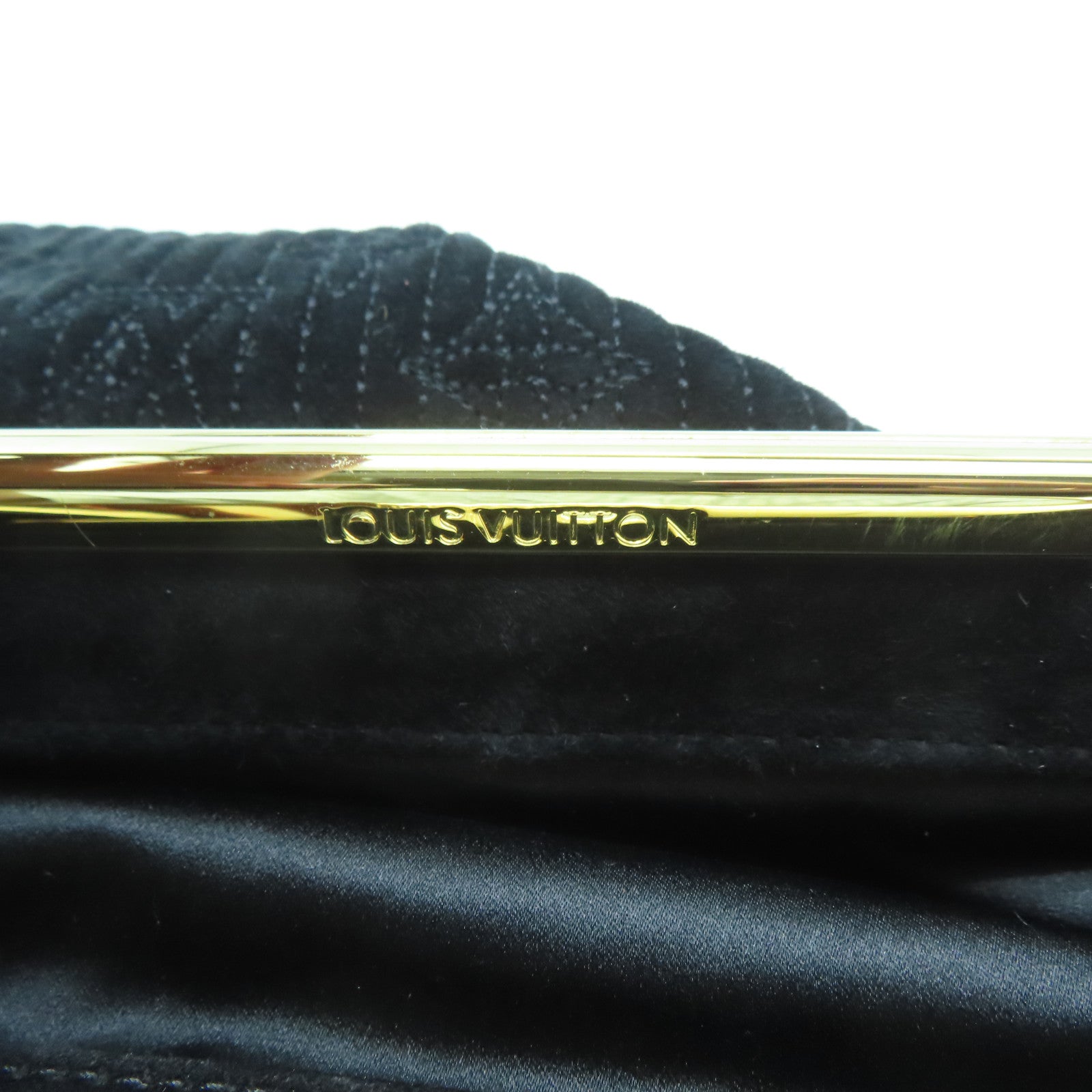 LOUIS VUITTON Monogram Motard Before Dark Chain Gold Buckle Chain Belt Handle Bag Black
