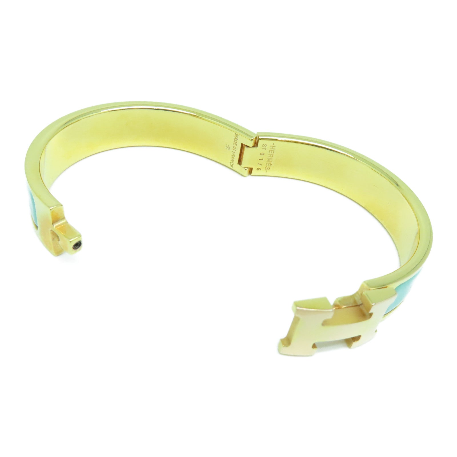 HERMES 金屬H Bangle金扣手鐲藍色