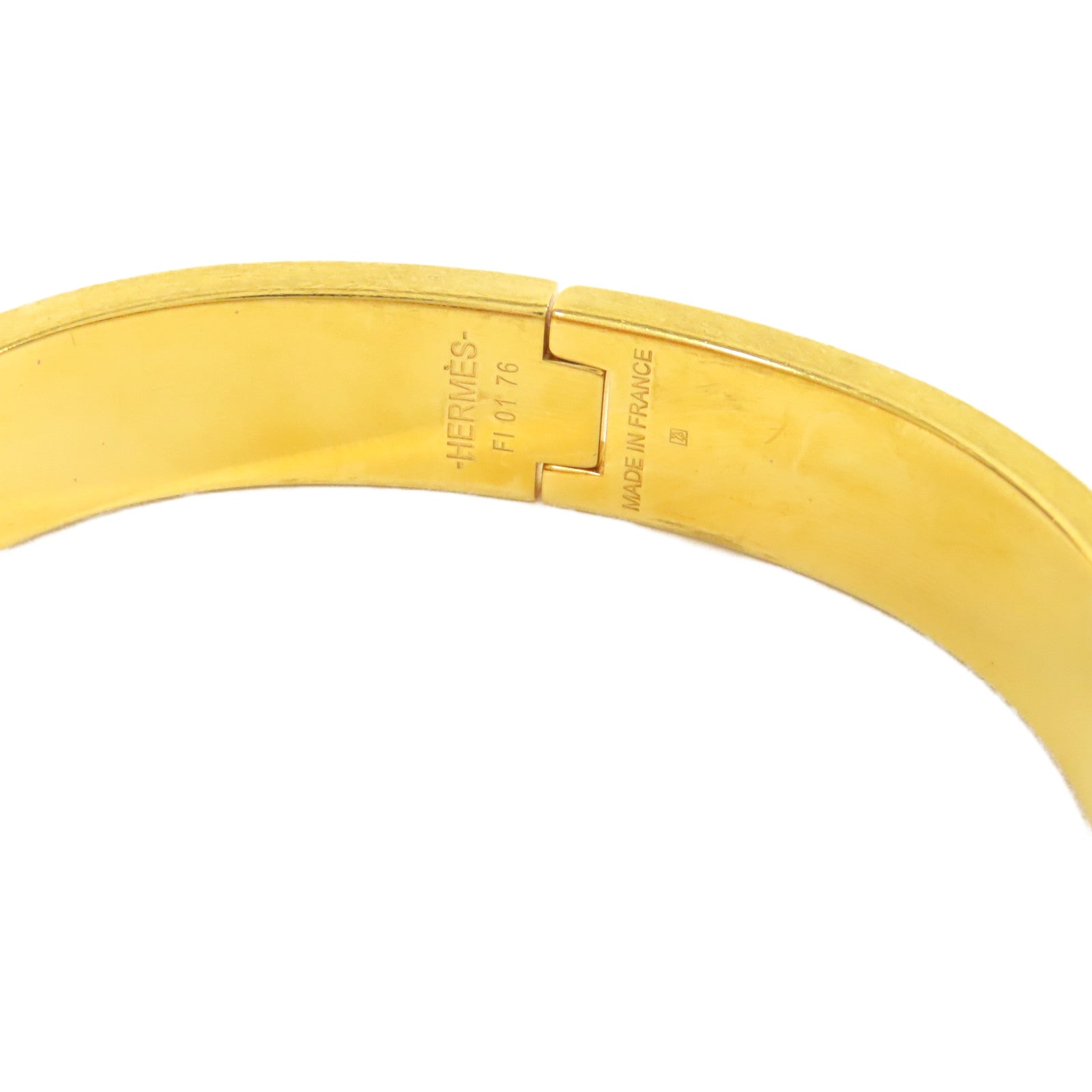 HERMES 金屬Clic H Bracelet手鐲金色/白色