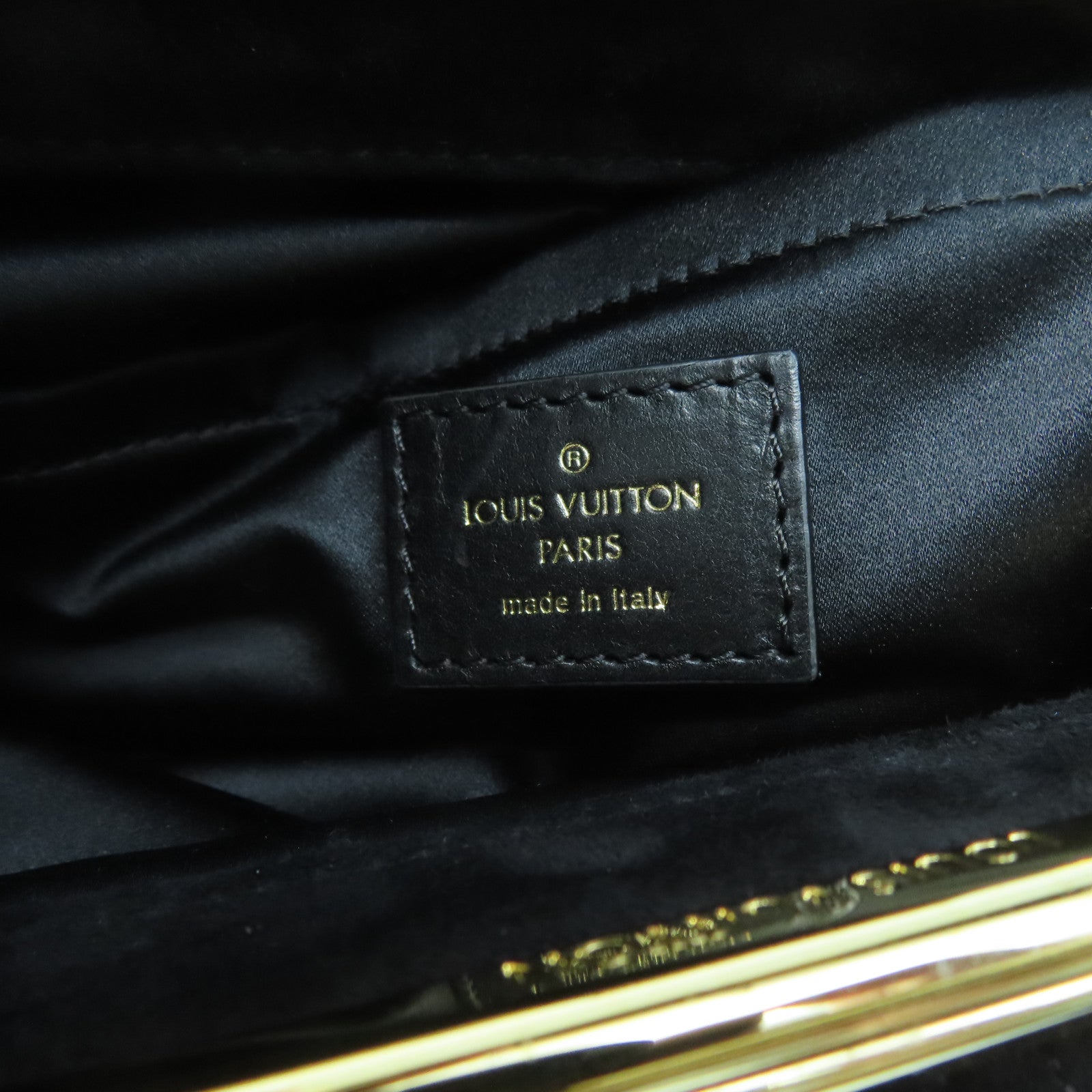 LOUIS VUITTON Monogram Motard Before Dark Chain Gold Buckle Chain Belt Handle Bag Black