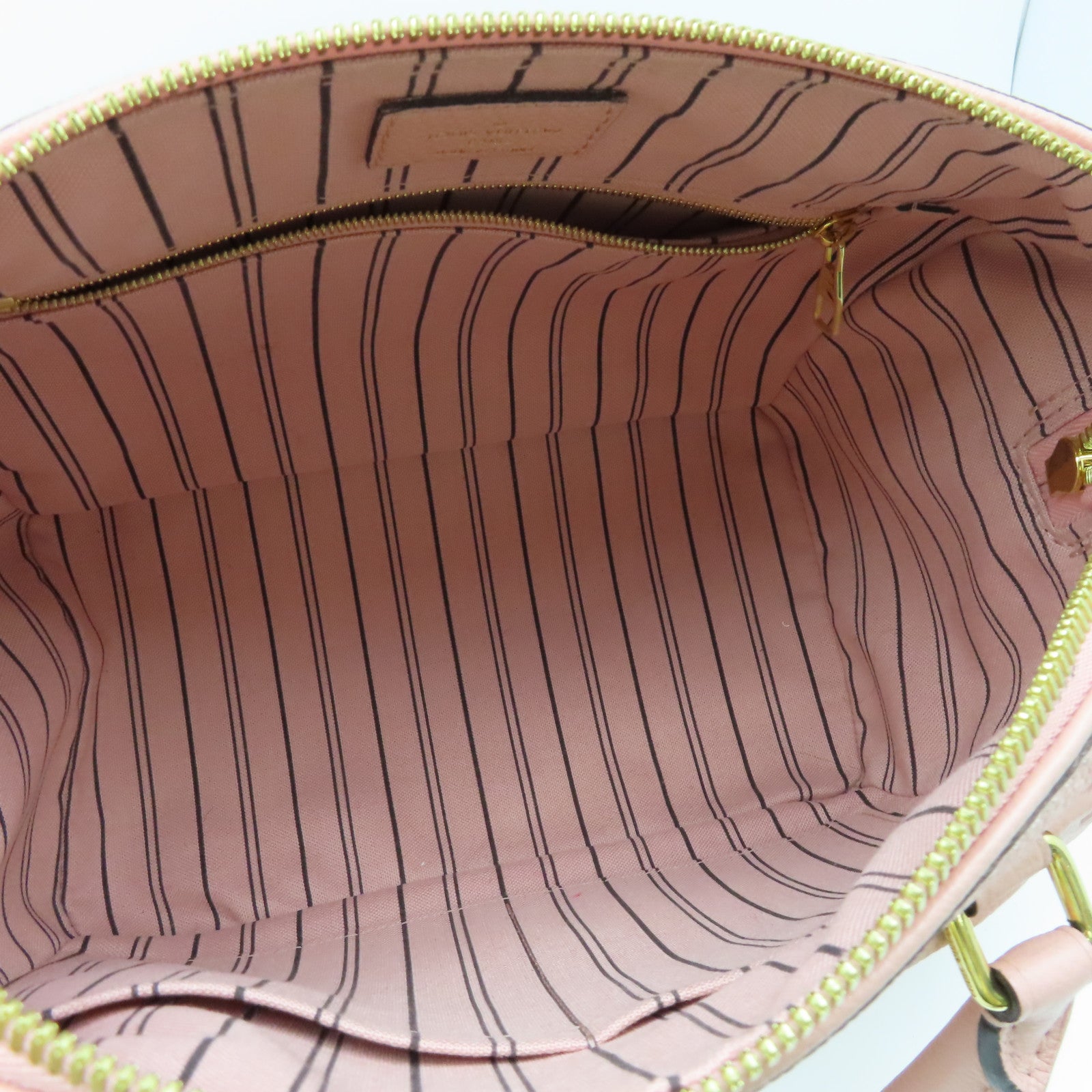 LOUIS VUITTON Monogram Empreinte Speedy Bandouliere 25金扣手挽肩背兩用袋粉紅色