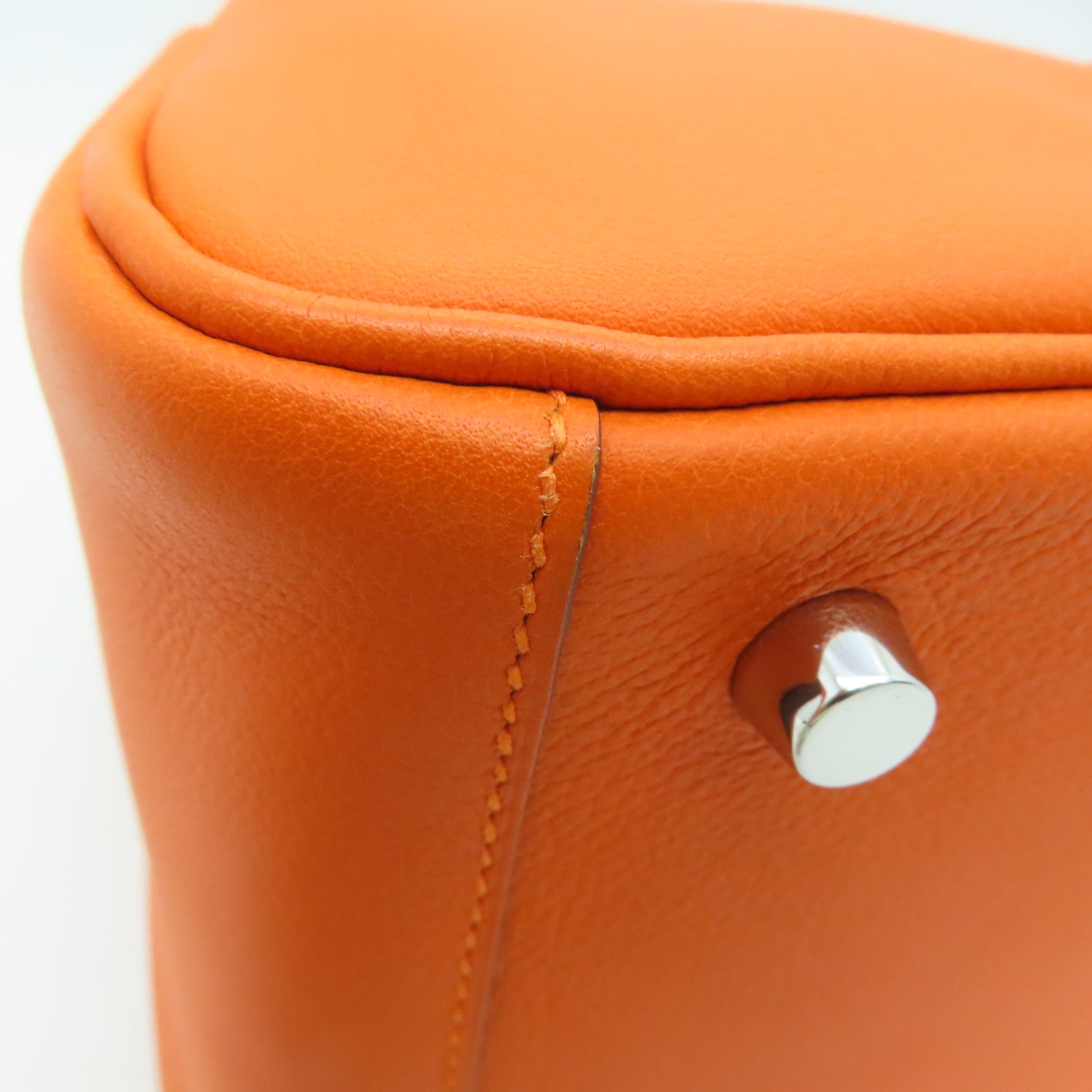 HERMES Evercolor皮革 SHW Lindy 26銀扣肩背袋橙色