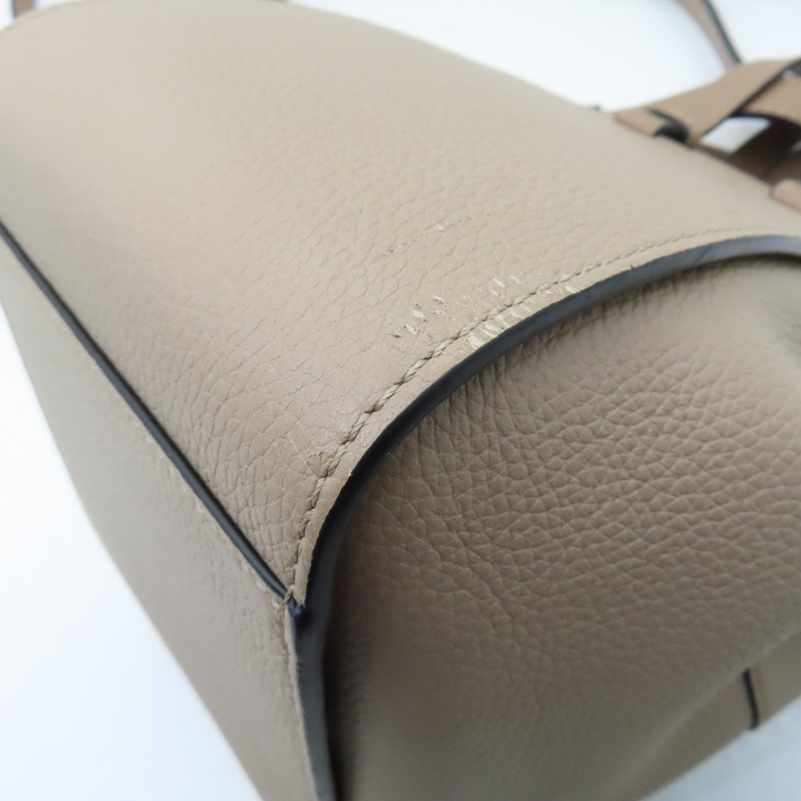 LOEWE 【激減優惠】牛皮皮革Mini Hammock金扣手挽肩背兩用袋啡色