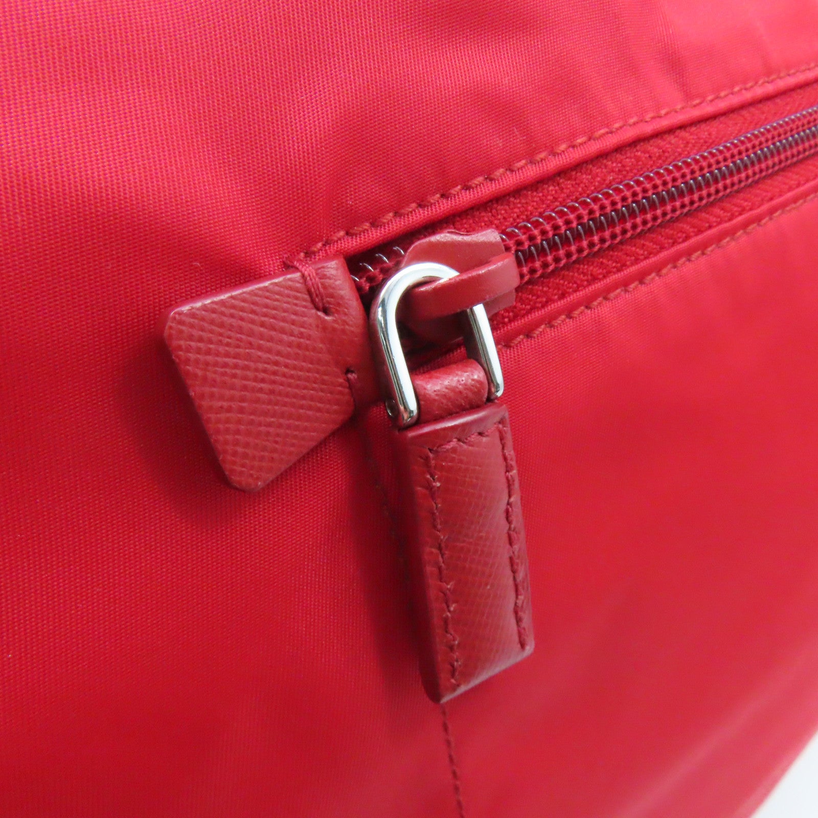PRADA 尼龍2way Shoulder Bag銀扣手挽肩背兩用袋紅色