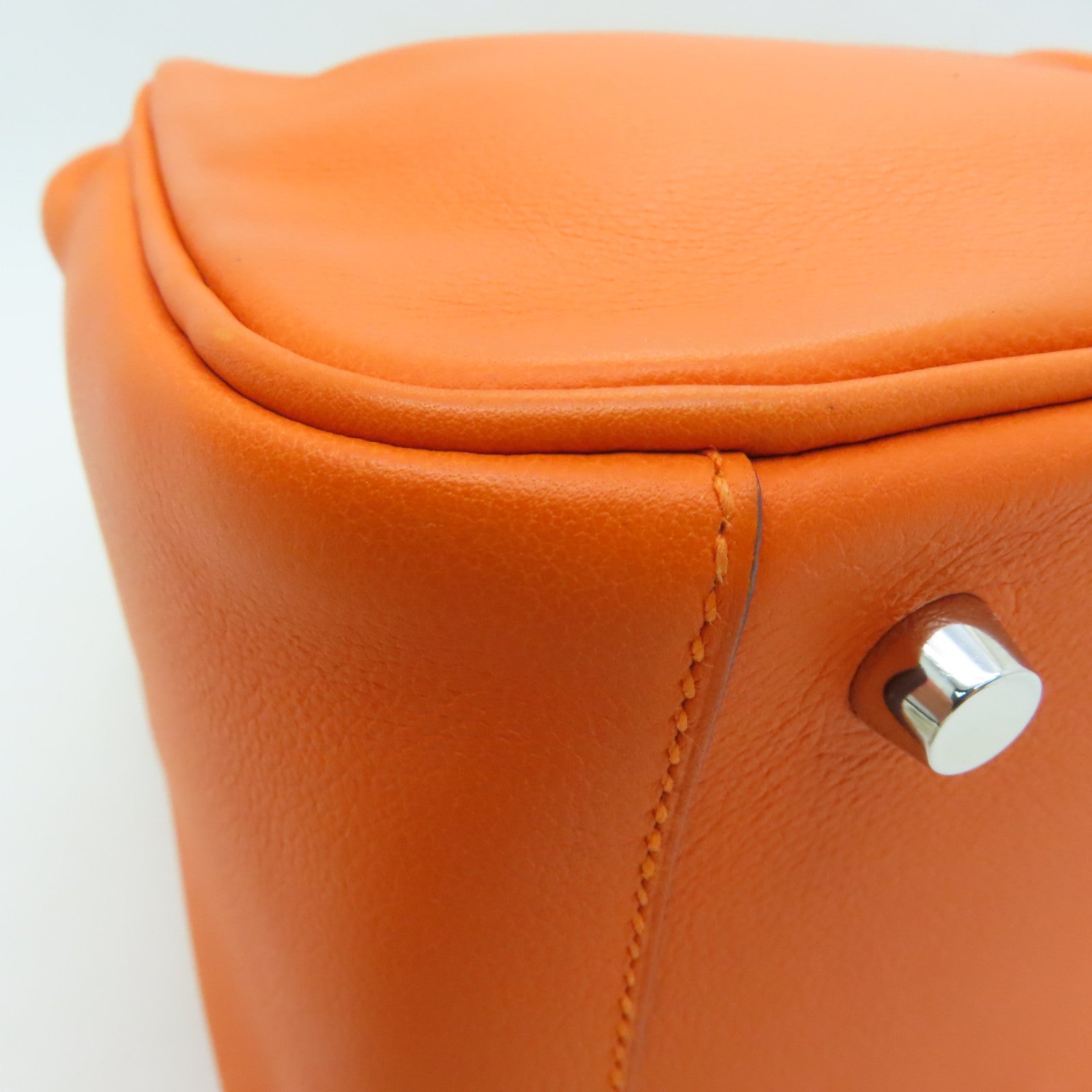 HERMES Evercolor皮革 SHW Lindy 26銀扣肩背袋橙色