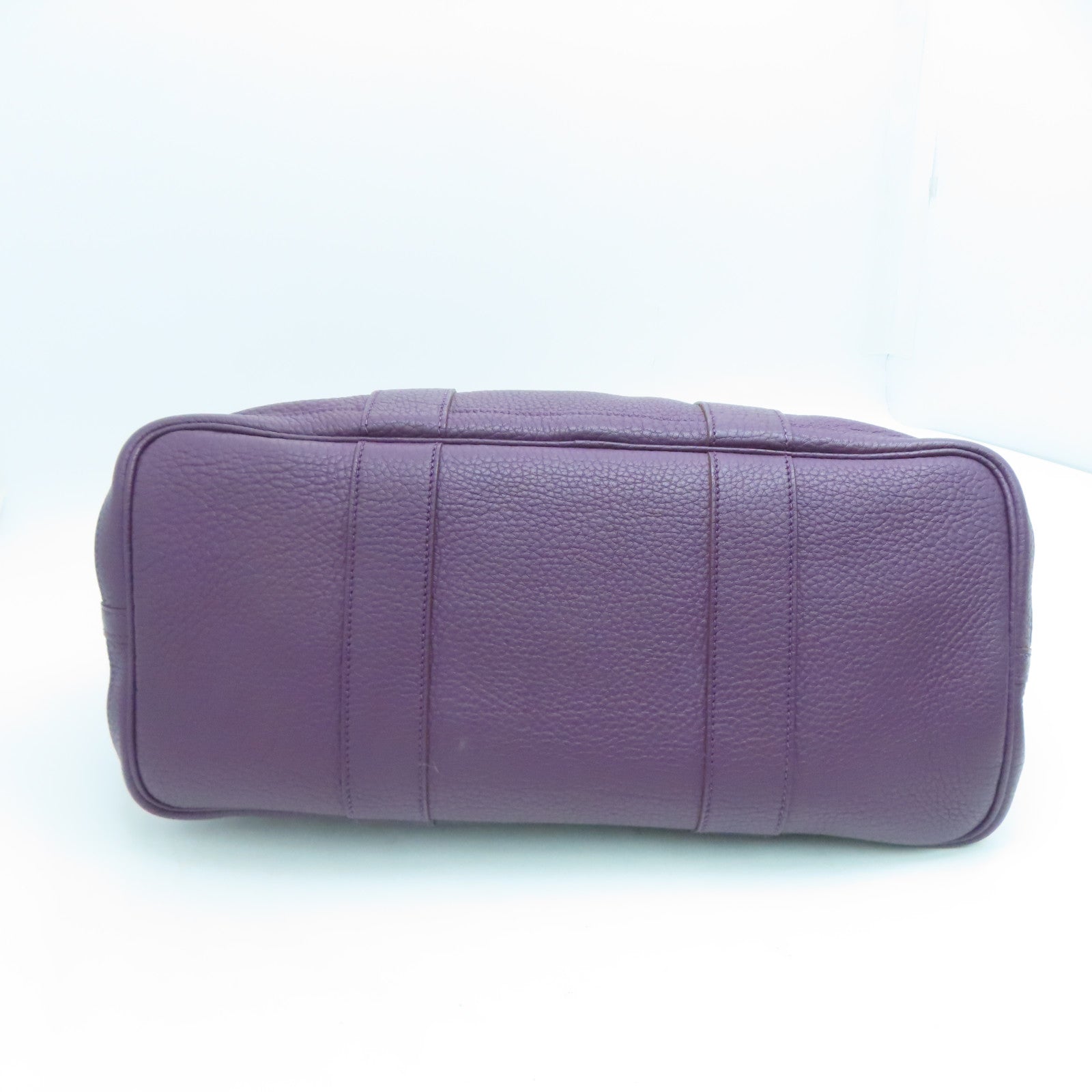 HERMES Negonda Leather GardenParty PM Silver Buckle Handle Bag Alligator Purple