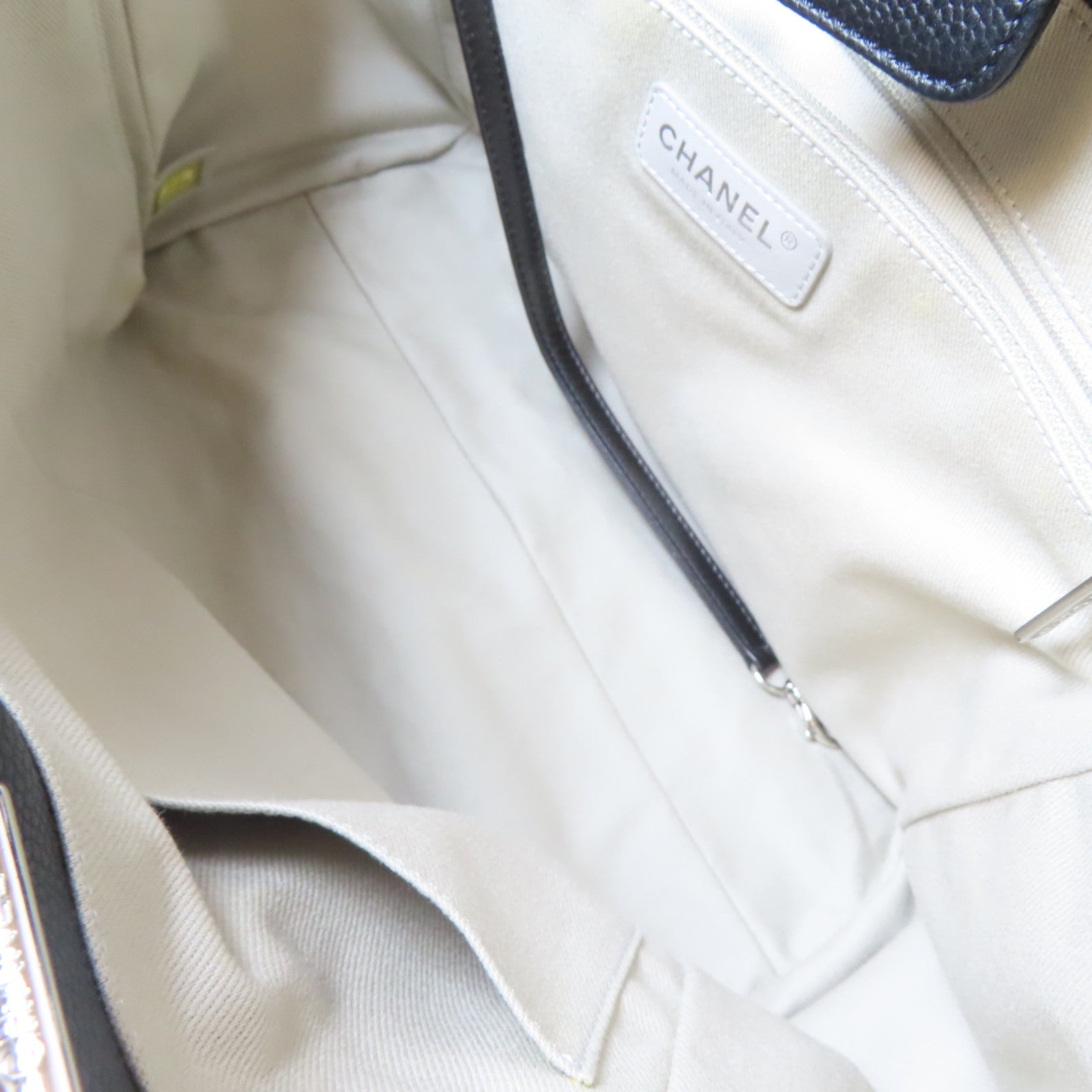 CHANEL 牛皮皮革31 Rue Cambon Chain Shoulder銀扣鏈帶肩背袋黑色