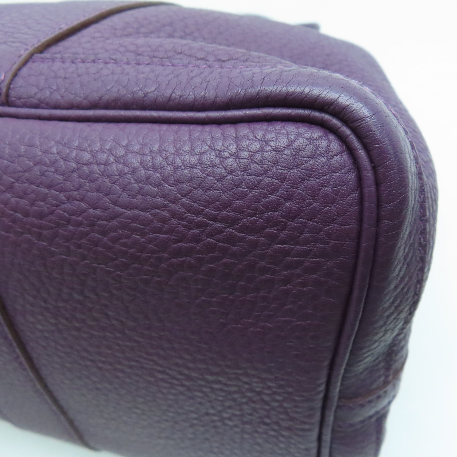 HERMES Negonda Leather GardenParty PM Silver Buckle Handle Bag Alligator Purple