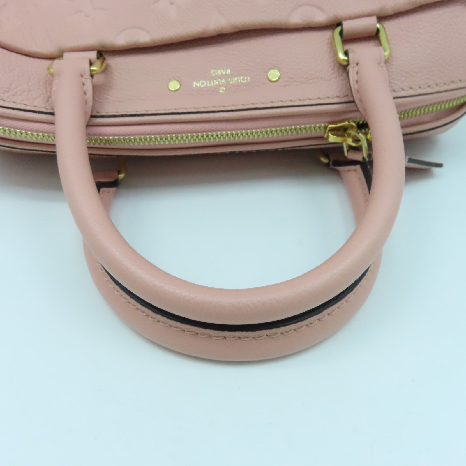 LOUIS VUITTON Monogram Empreinte Speedy Bandouliere 25金扣手挽肩背兩用袋粉紅色