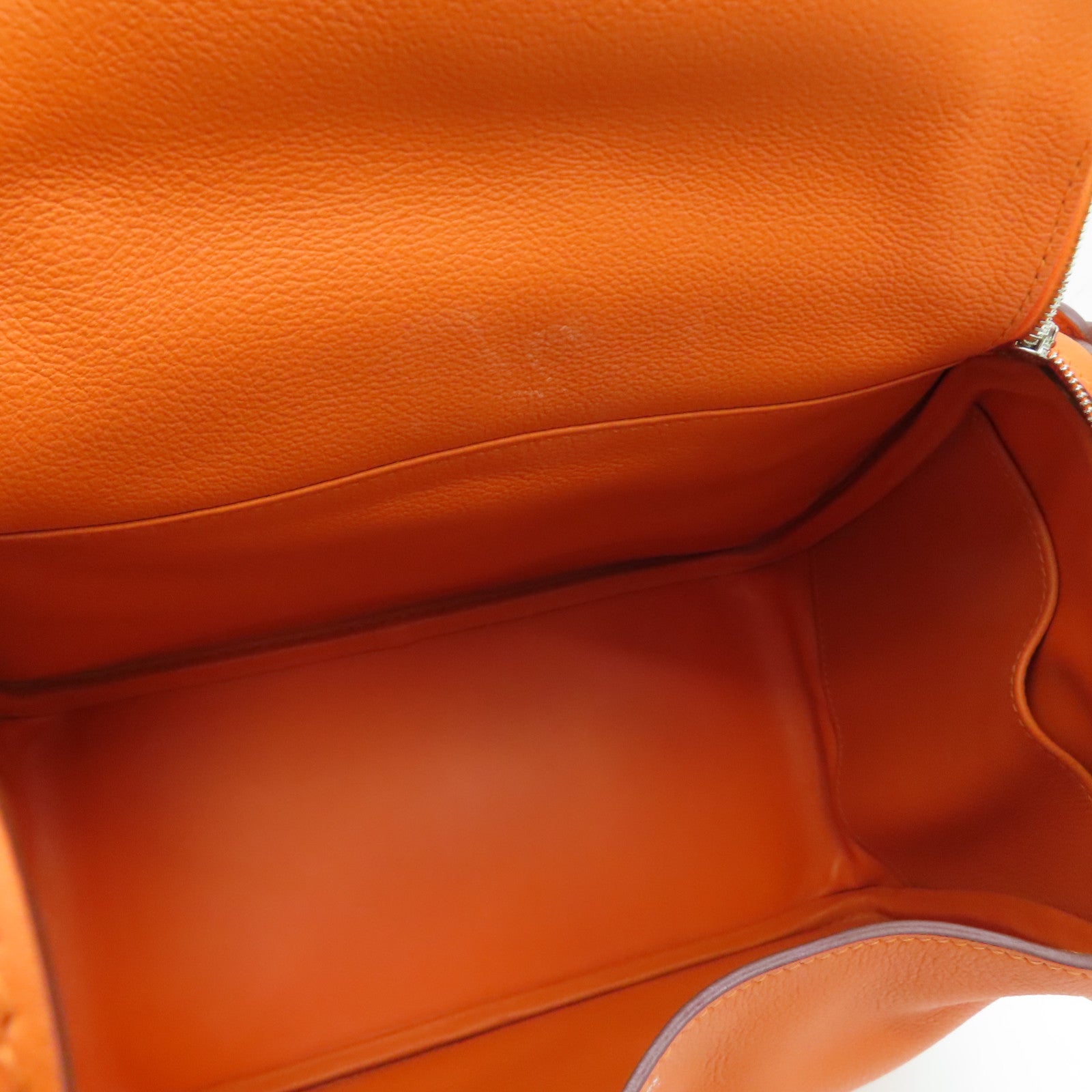HERMES Evercolor皮革 SHW Lindy 26銀扣肩背袋橙色