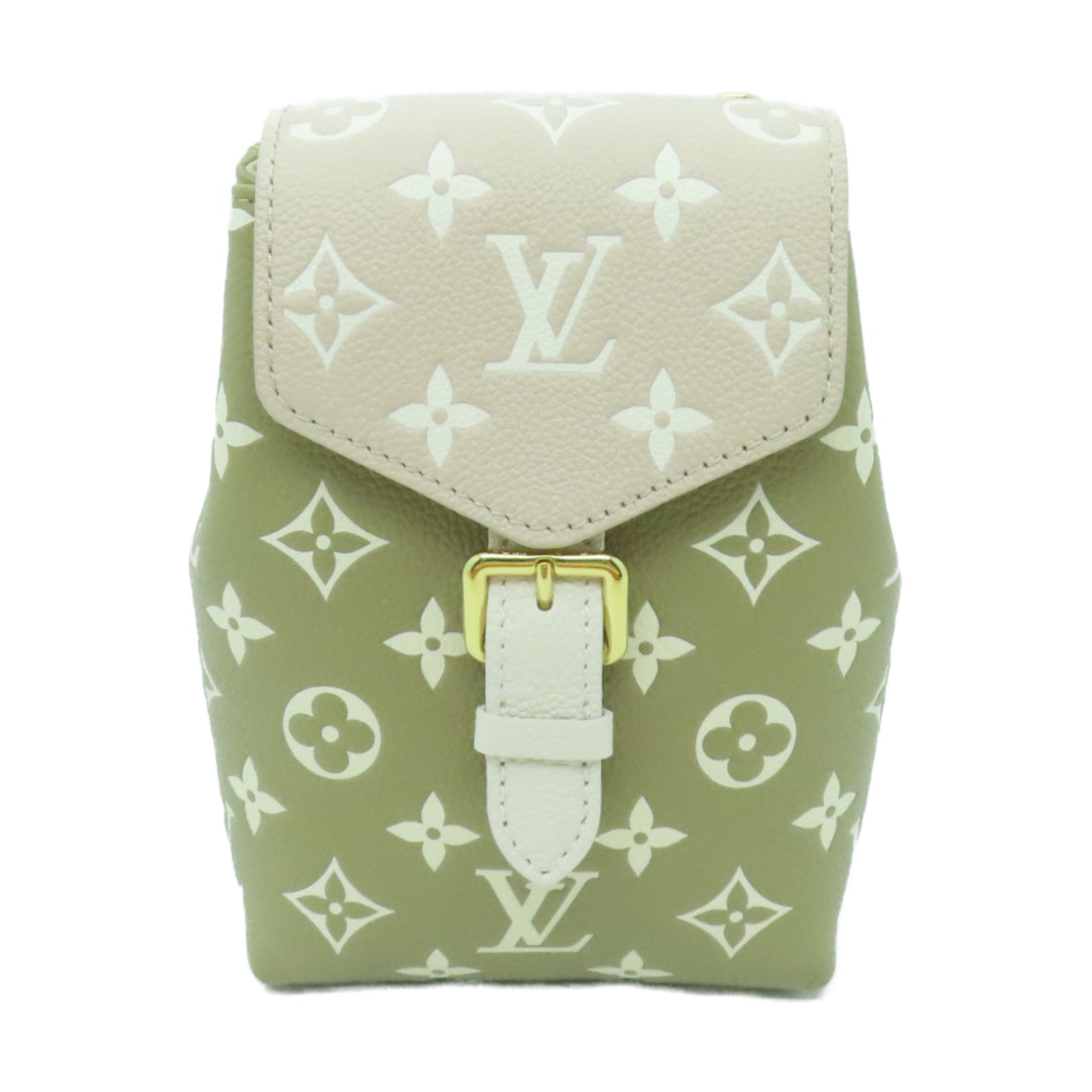 LOUIS VUITTON Monogram Empreinte Tiny Backpack金扣背包/肩背袋米色/綠色