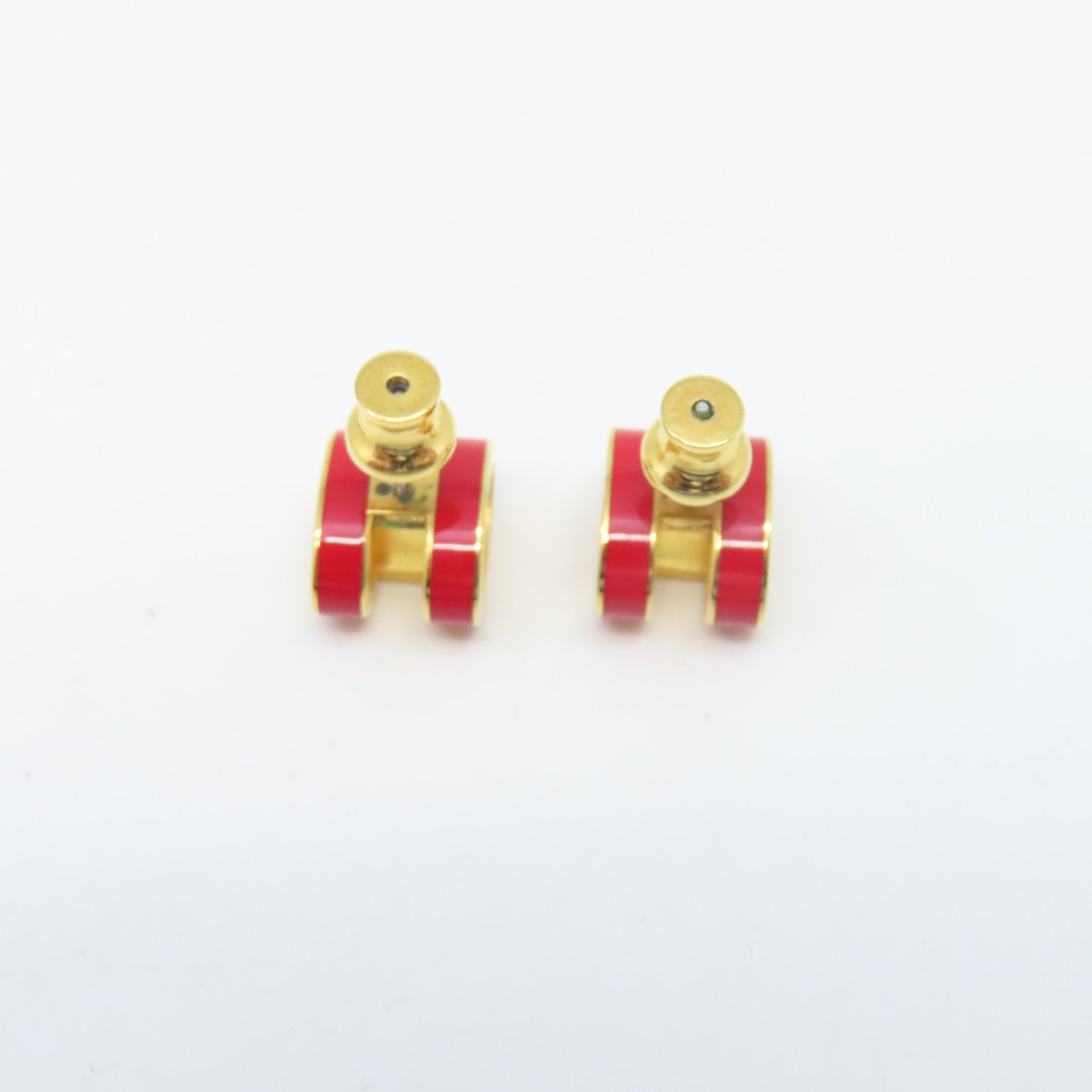 HERMES 【激減優惠】金屬Pop H Earrings耳環紅色/金色