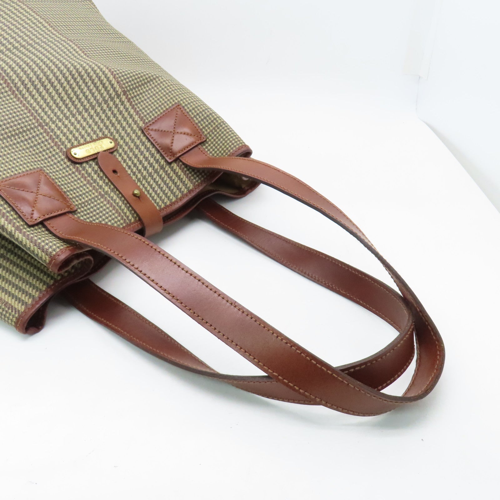 RALPH LAUREN Coated Canvas Tote Bag Brown